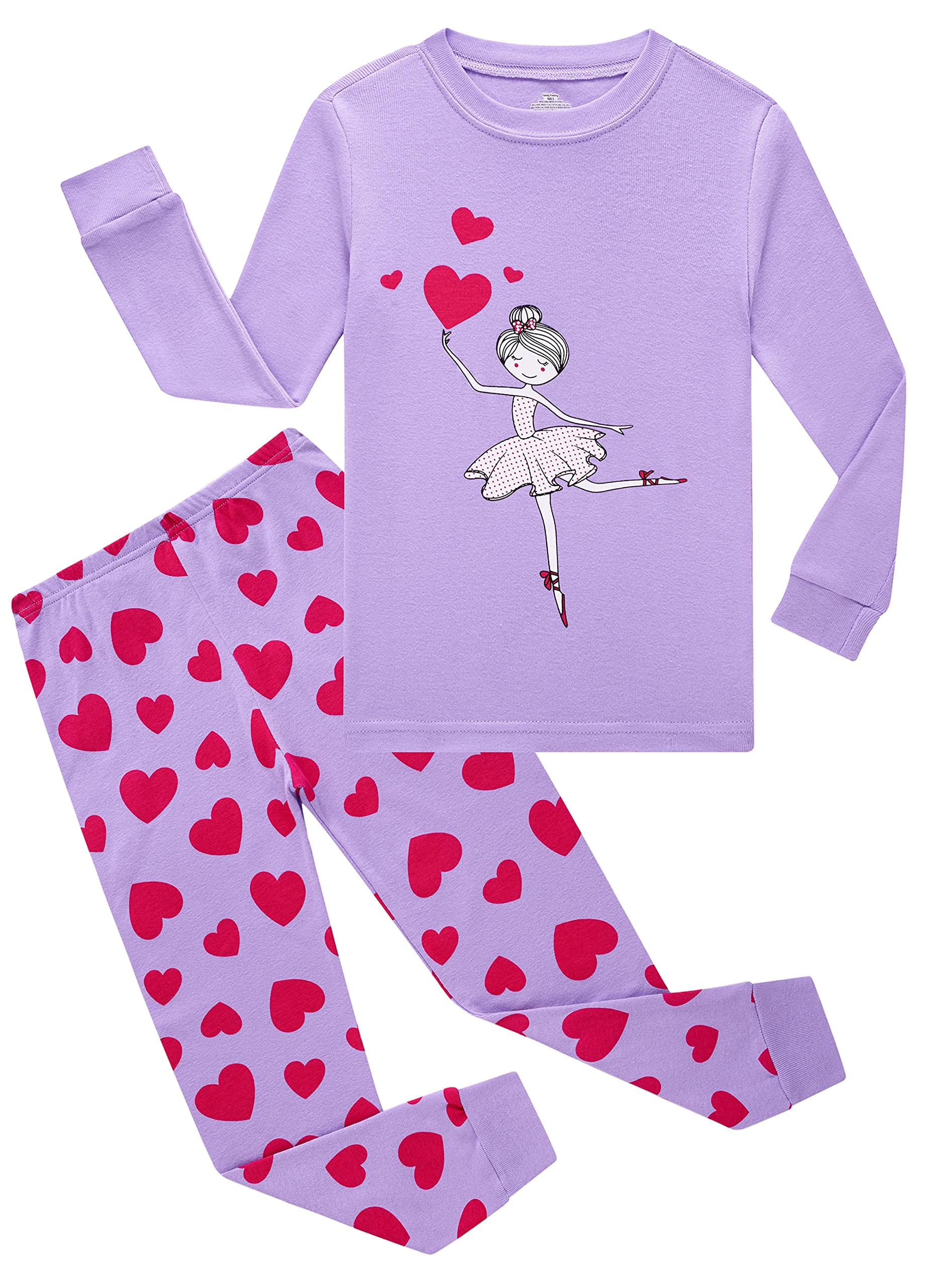 Family Feeling Kids & Toddler Girls Boys Pajamas 2 Piece Pjs Set 100% Cotton Sleepwear
