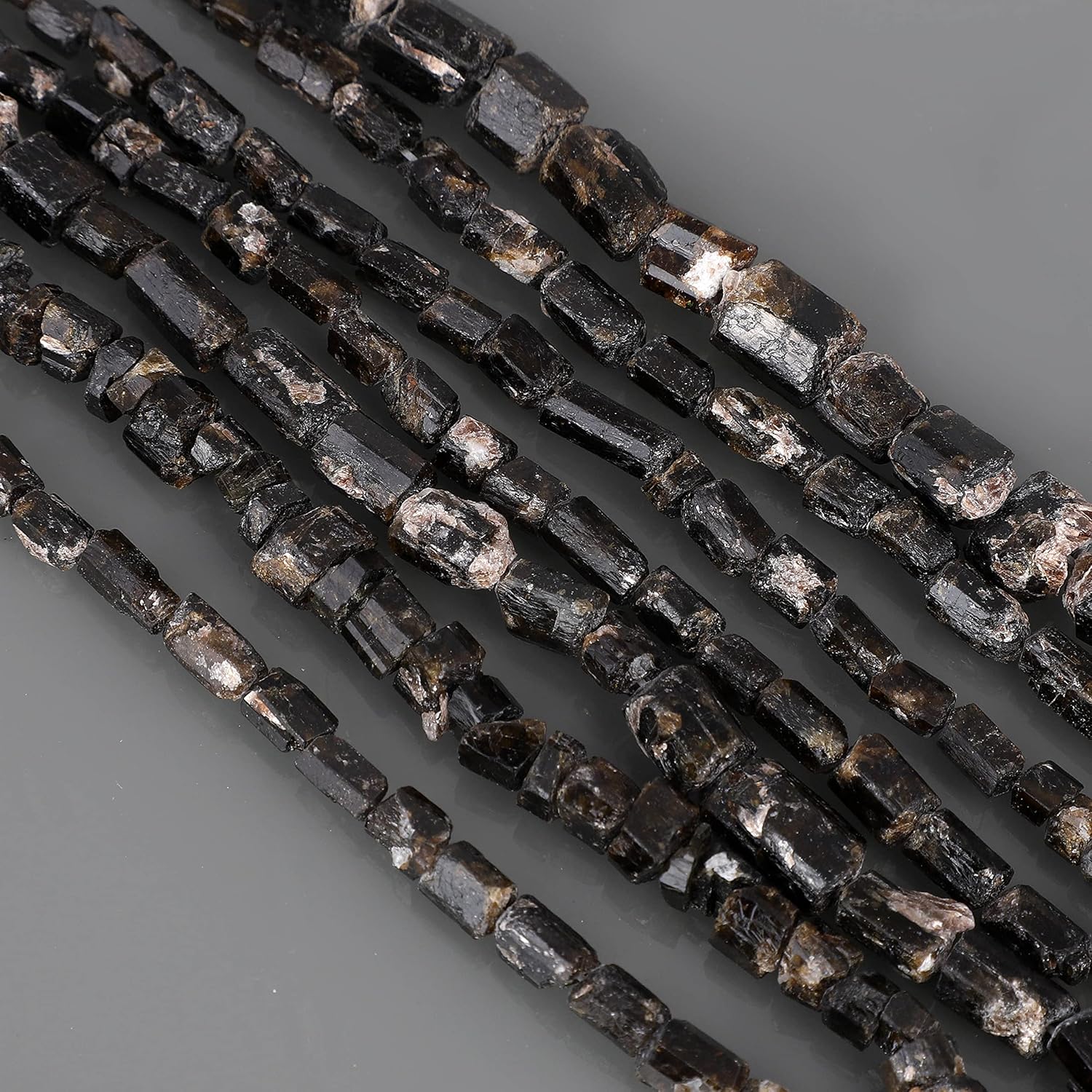 Natural Tourmaline Black Loose Beads Shape Cylinder Rough (5-8 Mm) Strand For Jwelery Making DIY- Necklace, Bracelet, Earrings-39 Cms