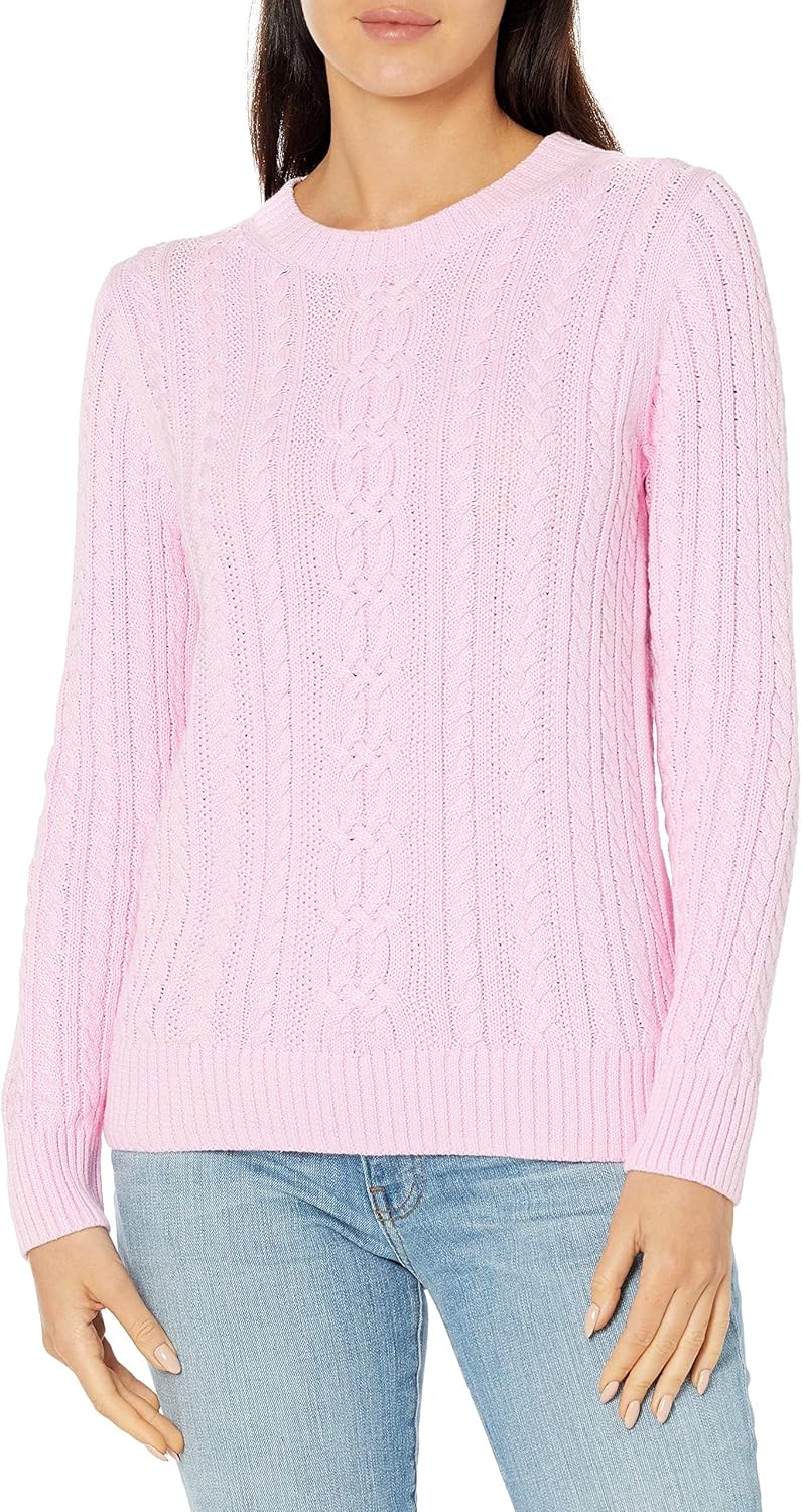 Amazon Essentials womens Fisherman Cable Crewneck Sweater