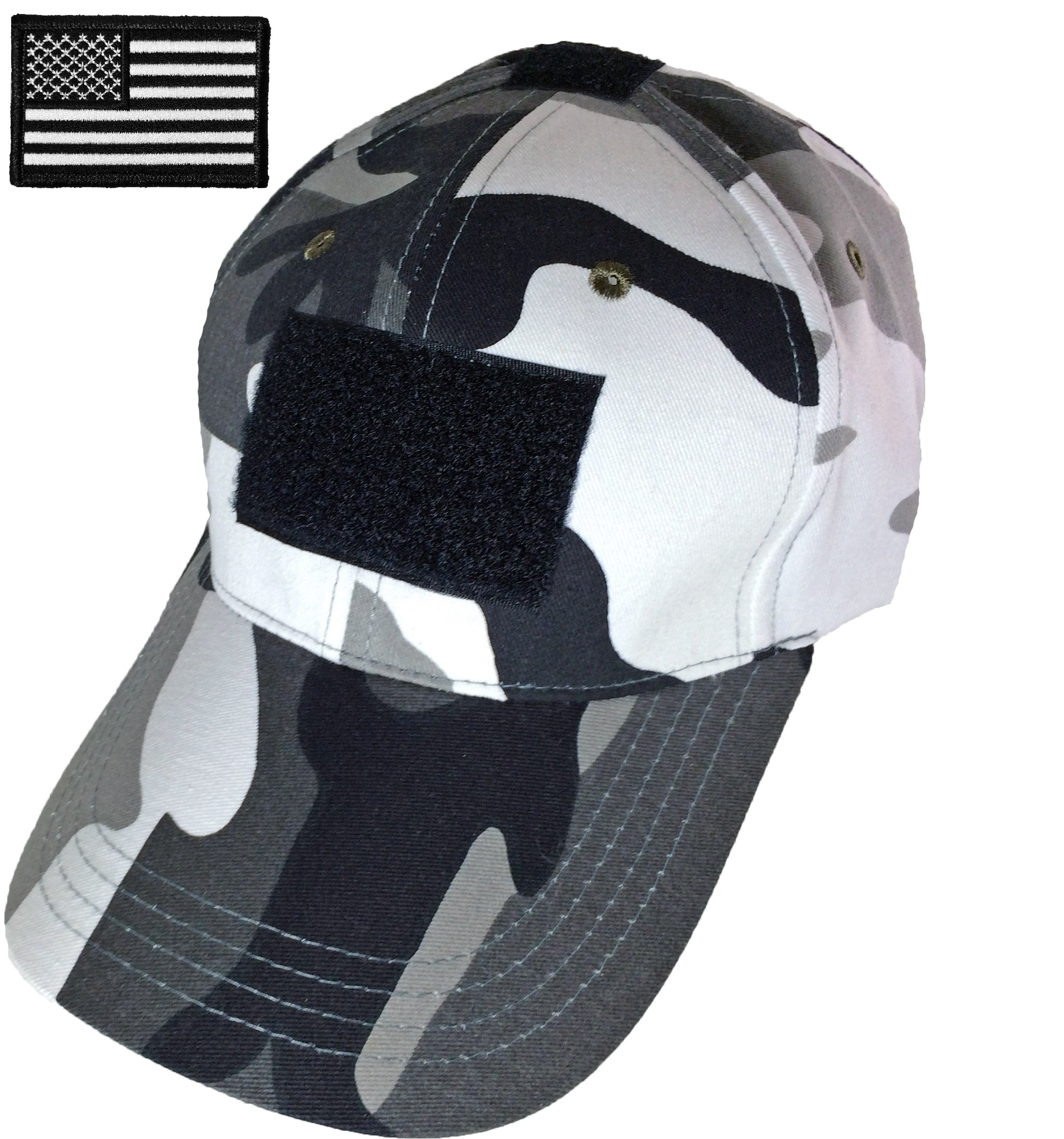 Ranger ReturnRanger Products Return Tactical Military City Army Camo Camouflage Baseball Adjustable Hat Cap with USA Flag Patch - Black
