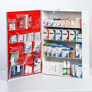 Restaurant Metal First Aid Cabinet, Wall Mountable (Class A with Tablets, 4 Shelf)