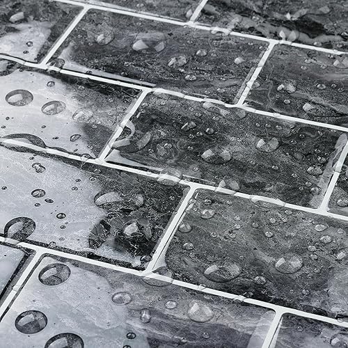 Miniatura 3 de FunStick 15 azulejos de mármol para despegar y pegar en muro azulejos de pared para cocina, baño, azulejos de pared de 12 x 12 pulgadas, azulejos de