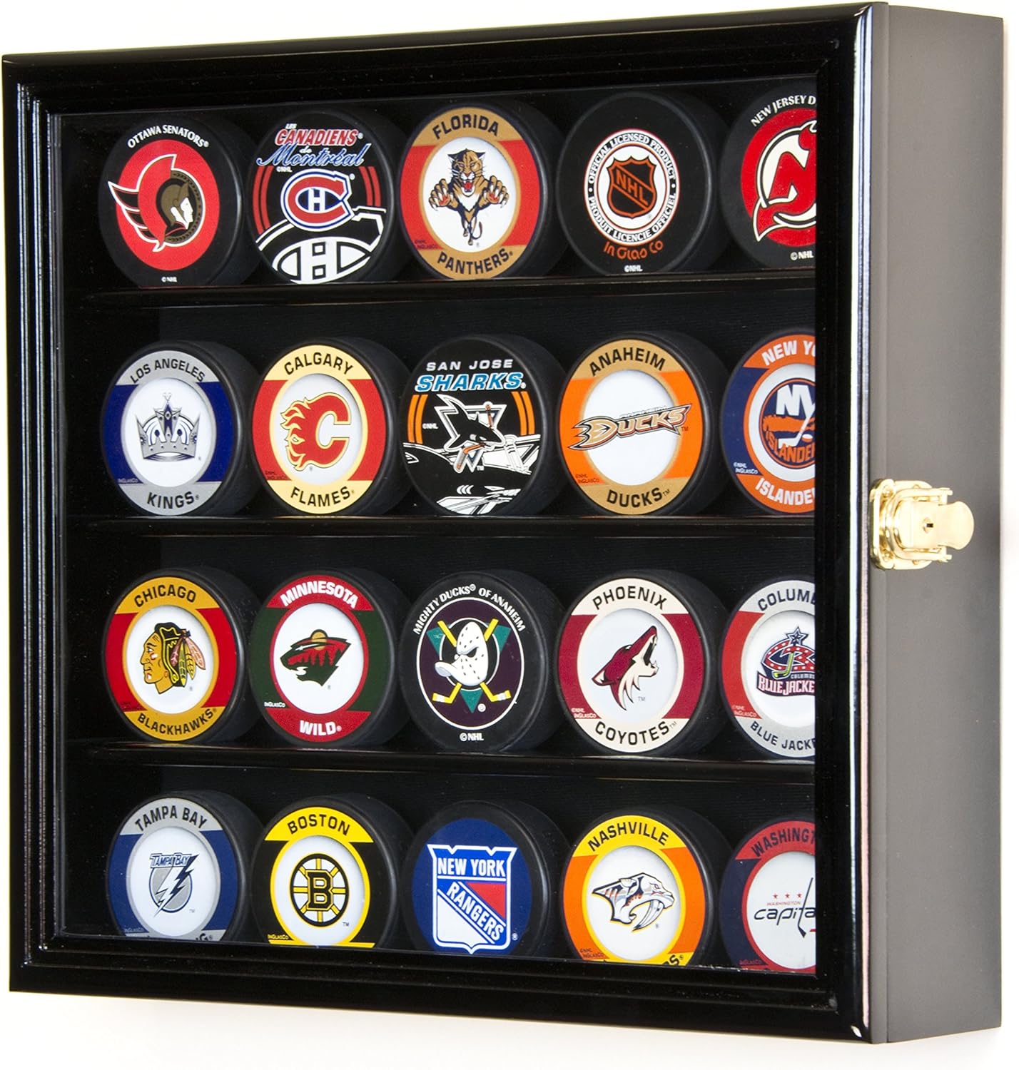 20 Hockey Puck Display Case Cabinet Holder Wall Rack 98% UV Protection