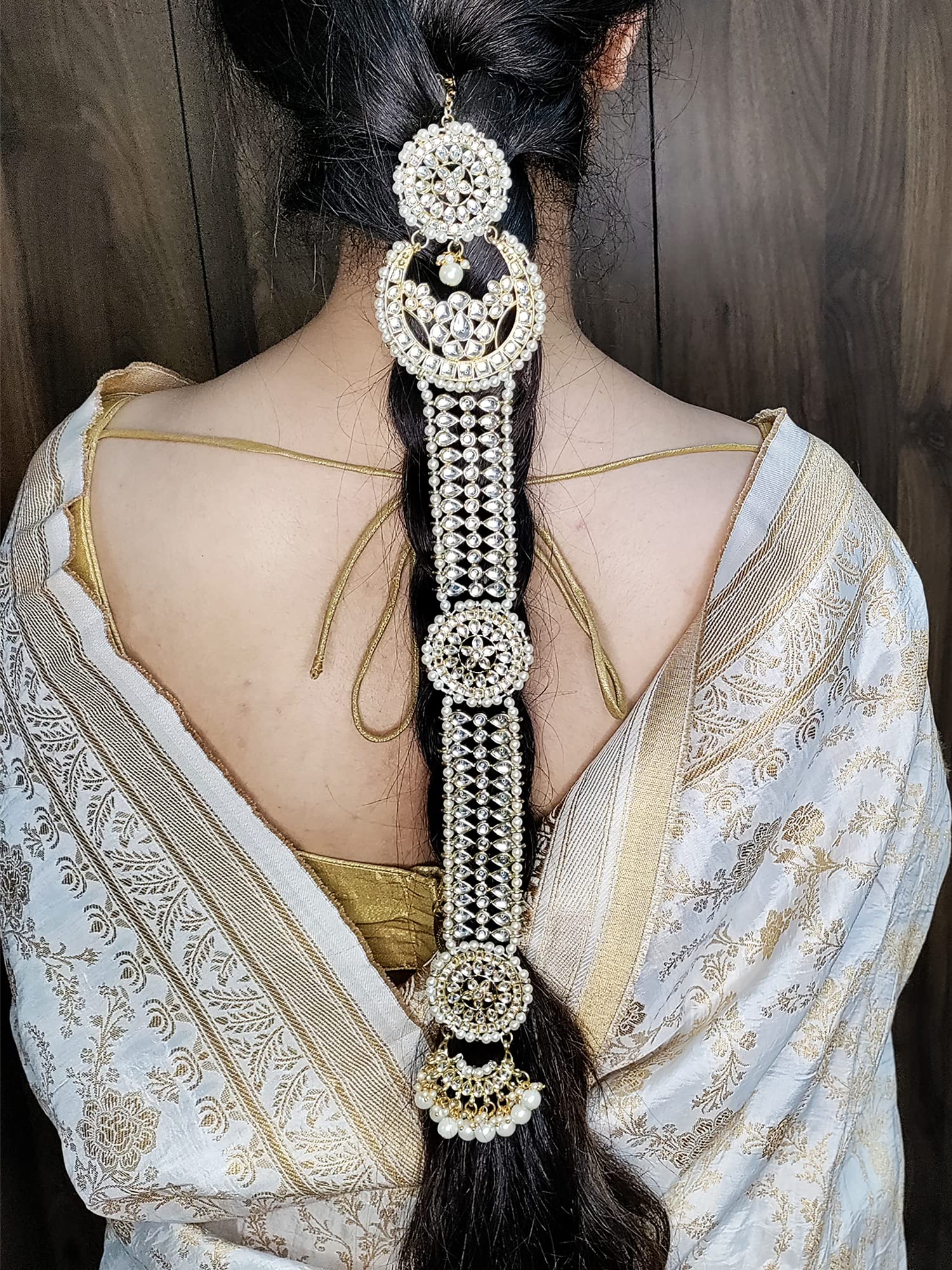 See full amazon price history chart for Karatcart Gold Plated Handcrafted Kundan Bridal Wedding Hair Braid Choti Karatcart Gold Plated Handcrafted Kundan Bridal Wedding Hair Braid Choti (B0BB7KZR2F) Amazon Price History, Amazon Price Tracker