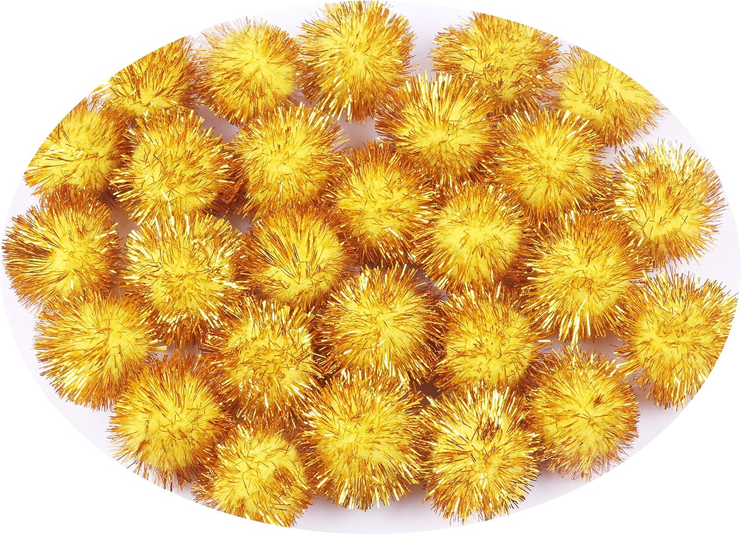 YYCRAFT 200pcs Glitter Tinsel Pom Poms Sparkle Balls for