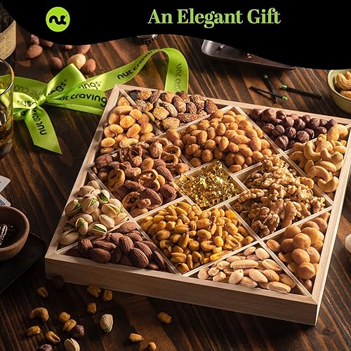 Miniatura 69 de Cesta de regalo "Get Well Soon" (Mejórate pronto), bandeja de madera para frutos secos + cinta roja (12 piezas surtidas), paquete de cuidado "Feel