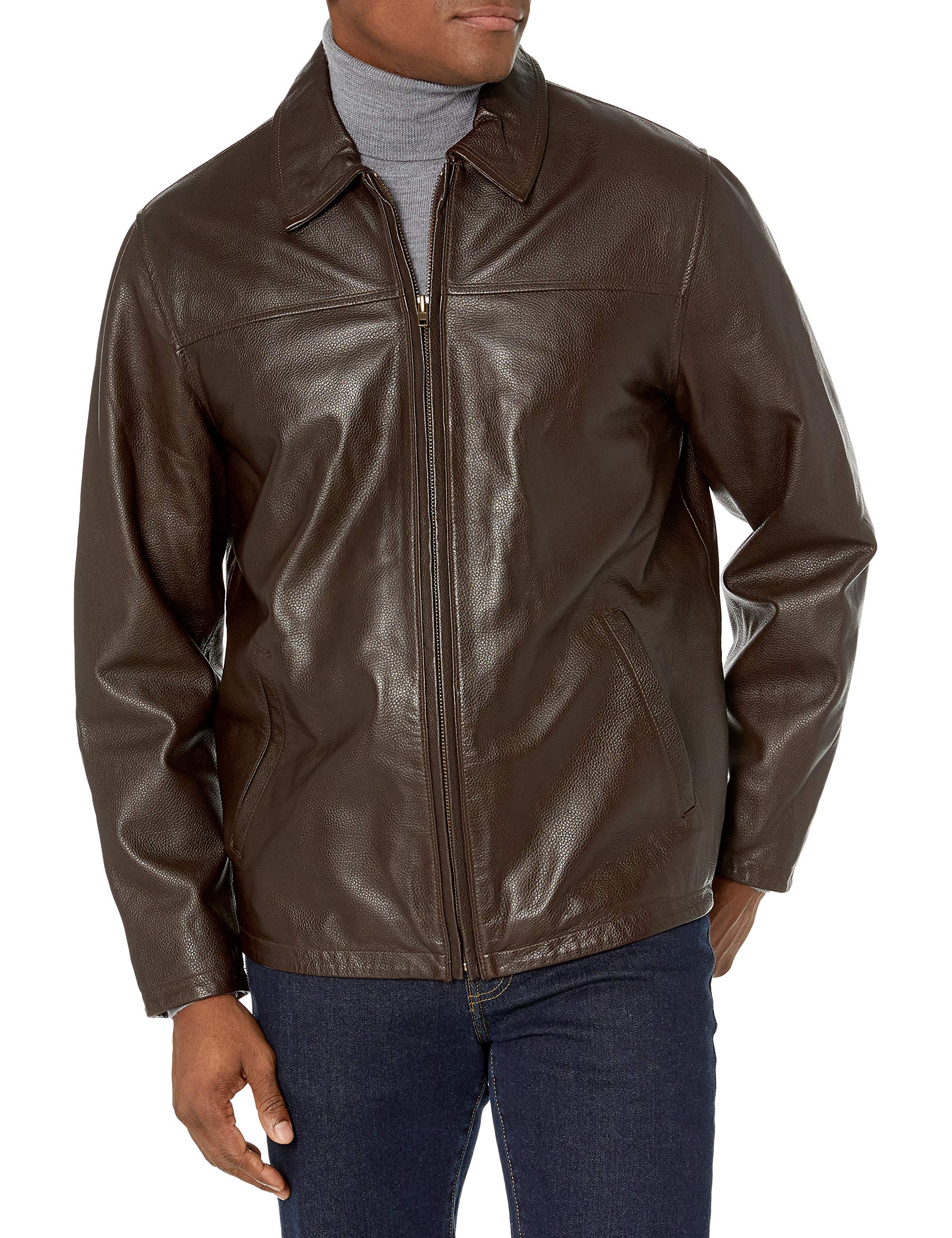 Excelled Men's Lambskin Leather Shirt Collar Jacket