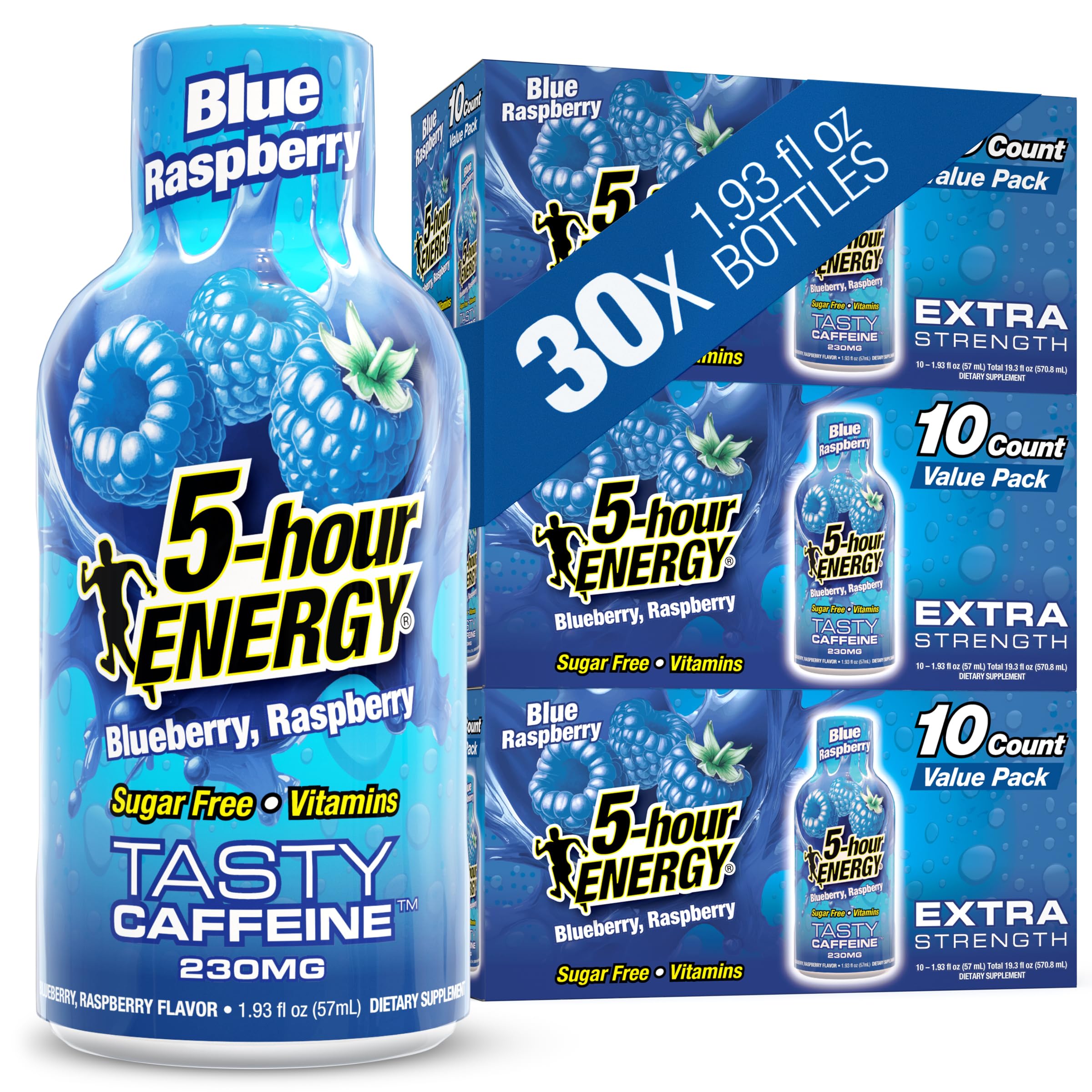 5-hour ENERGY BLUE RASPBERRY Flavor, 30 Count, Extra Strength Energy Shot