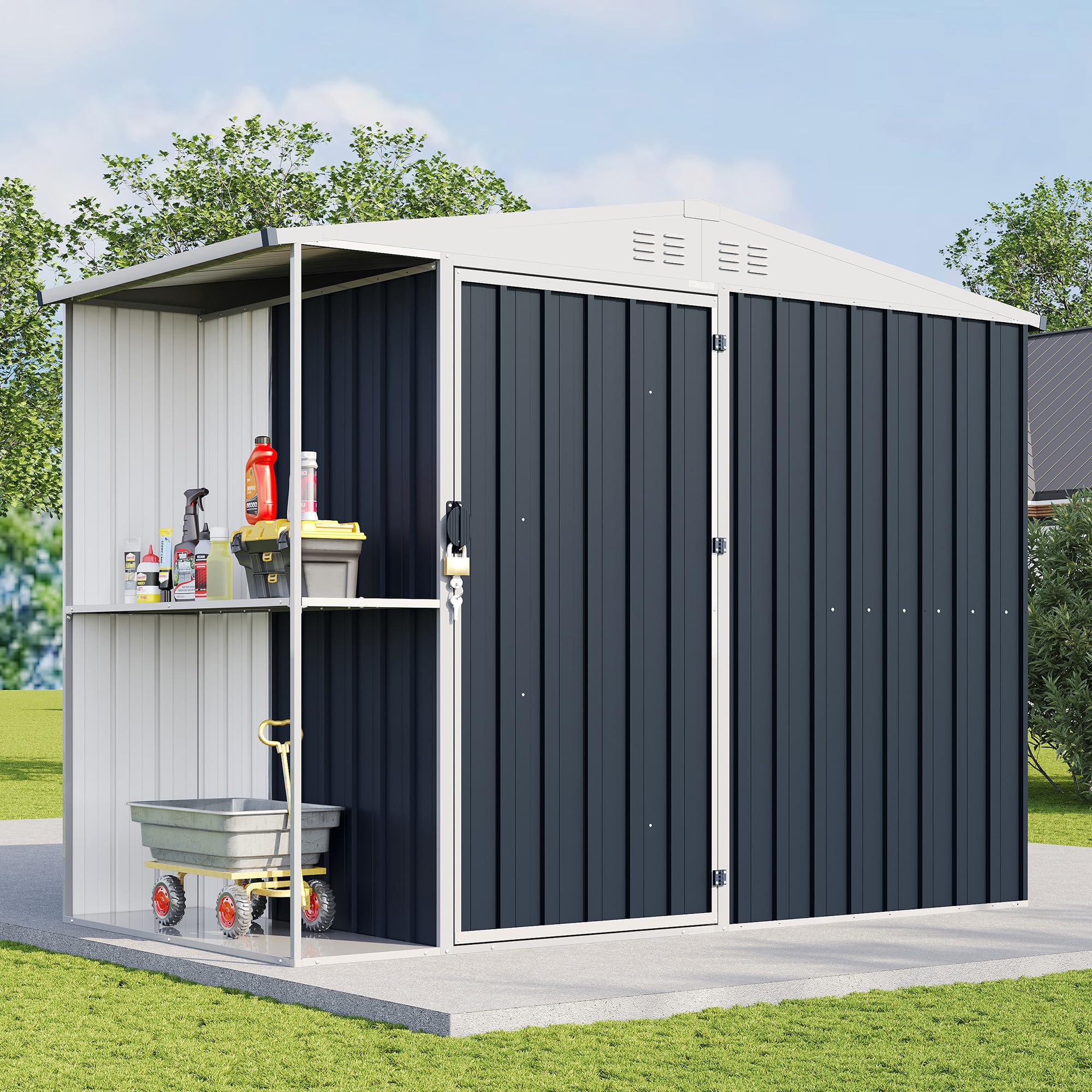 Amazon.com : Jocisland 8x4x6 FT Backyard Storage Shed with