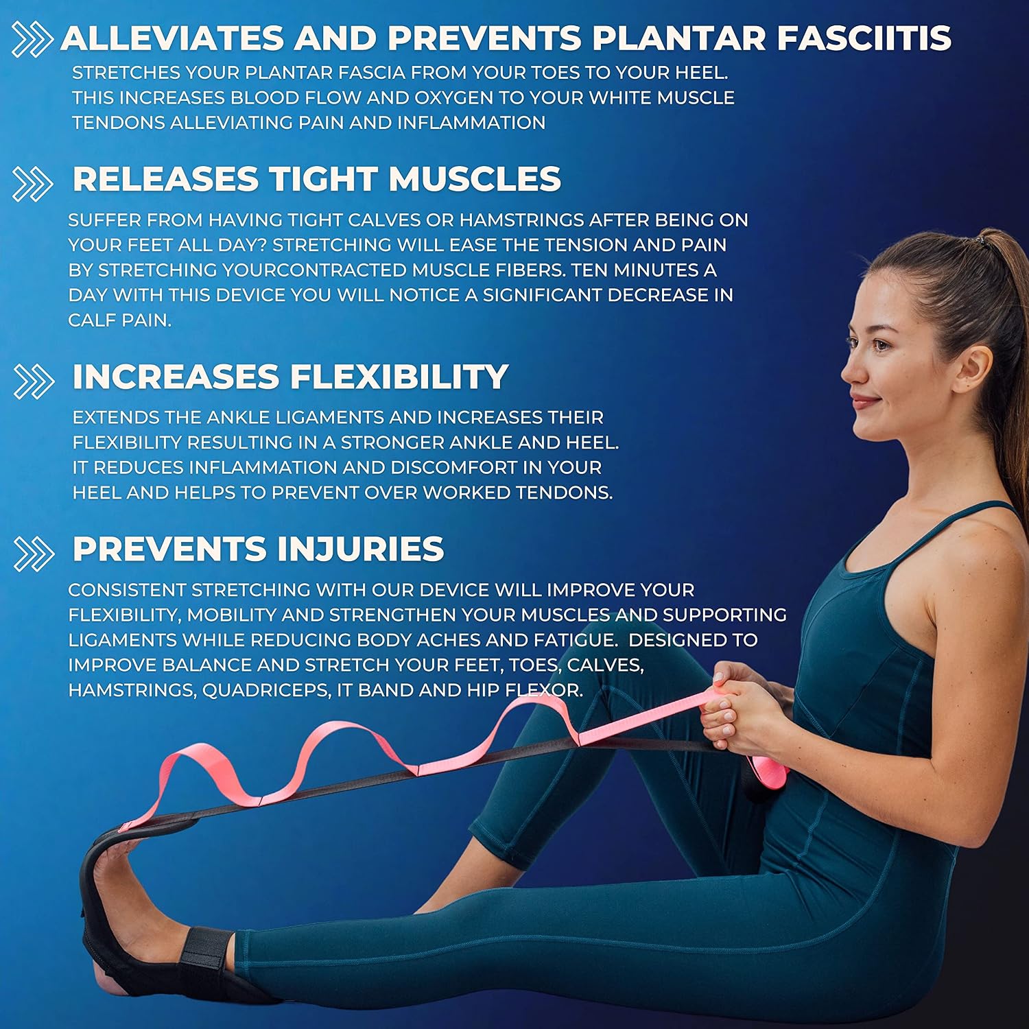 Stretching Strap Hamstring Stretcher - Stretching Equipment, Stretching Bands, Foot Stretcher, Calf Stretcher, Leg Stretcher, Ankle Stretcher Stretch Band, Ligament Stretching Belt, Stretch Strap