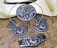 Vista 3 de M-Royal Saddles Black Fino para Montura Herraje Charra Kit de sillín