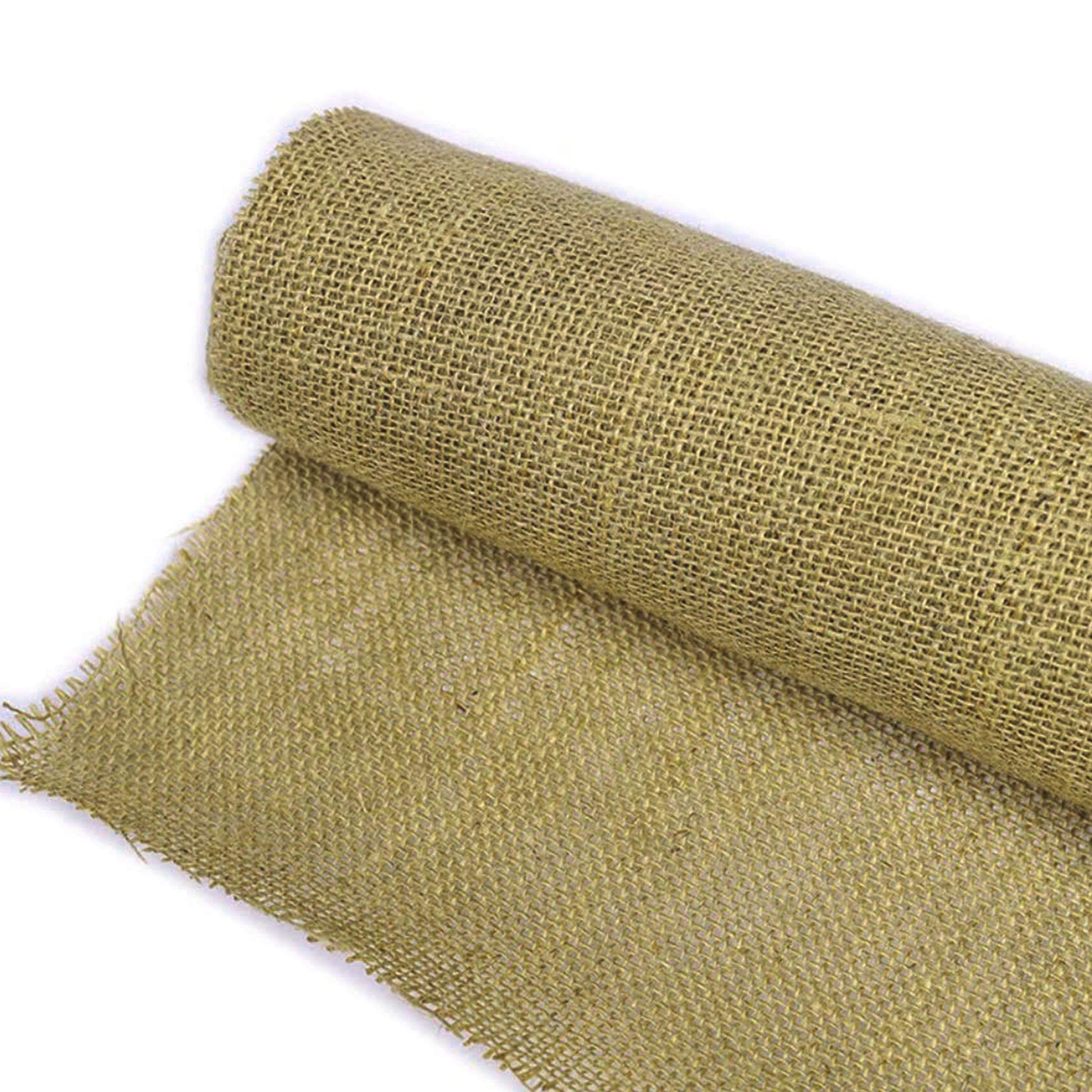 Burlap Fabric Roll, 48 cm x 5 yards Green Jute Hessian Cloth Table Runner for Crafts, Christmas Kitchen Wedding Party Decor Table Cloth (1 Roll)