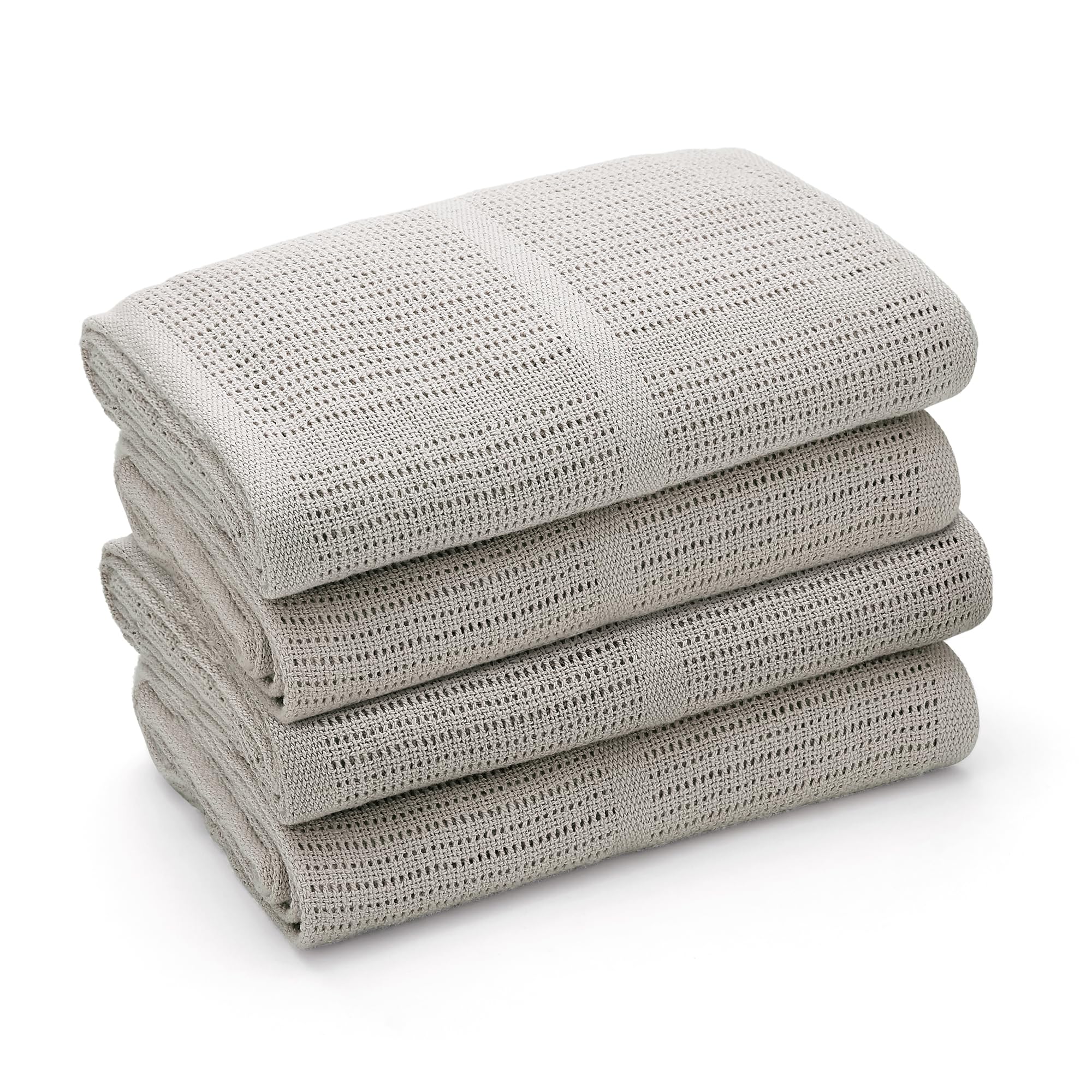 Bloomsbury MillCellular Blankets Baby - Soft Organic Cotton Baby Blanket - Pack of 4 - Ideal Value Pack for Early Years Nurseries - Use for Travel, Car Seat, Pram, Moses Basket - Grey - 75x95cm