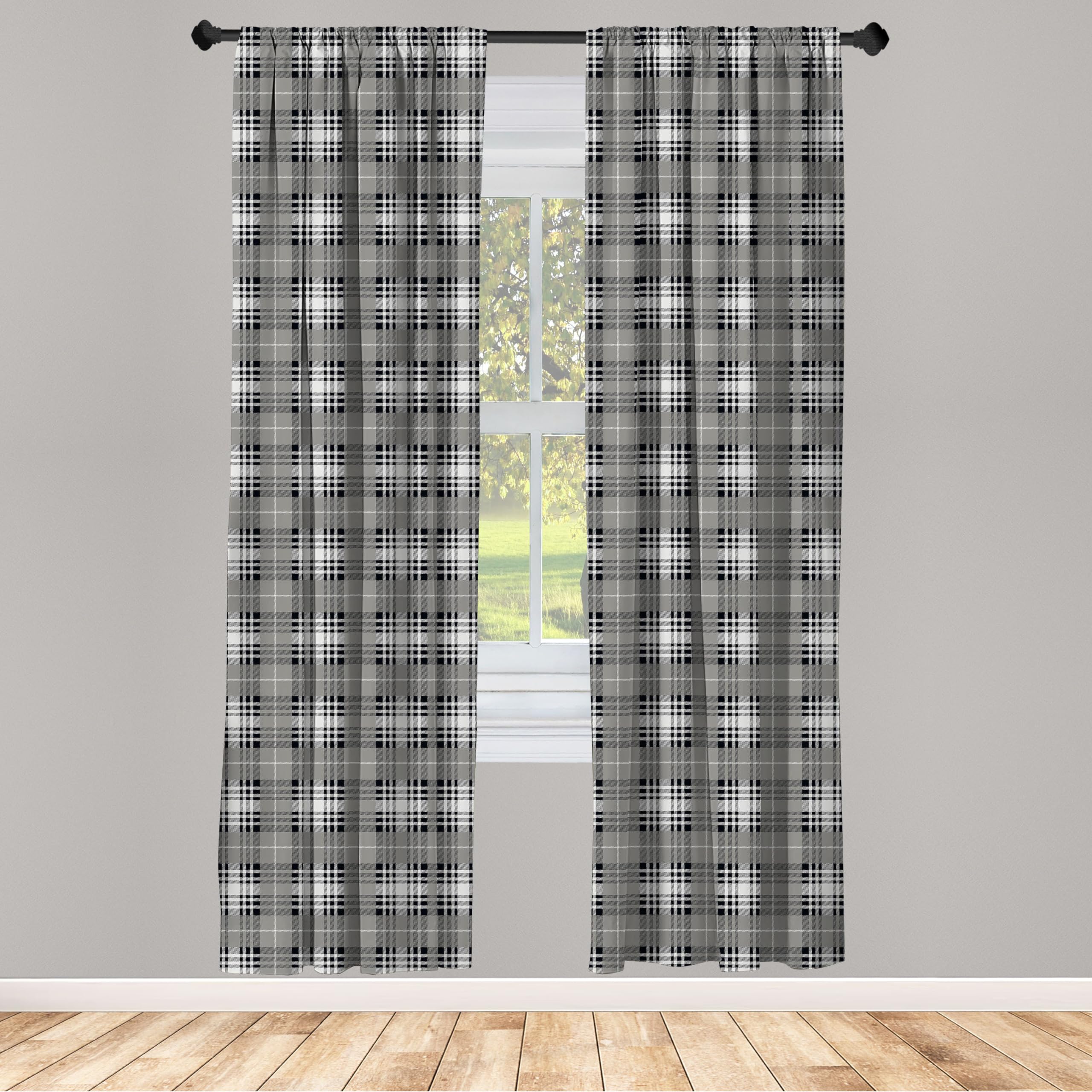 Schottische Karierte Vorhänge, 2 Paneele – Extra Lang (274,3 Cm), Halbverdunkelnd, Mit Ösen, 132,1 Cm Breit Pro Panel