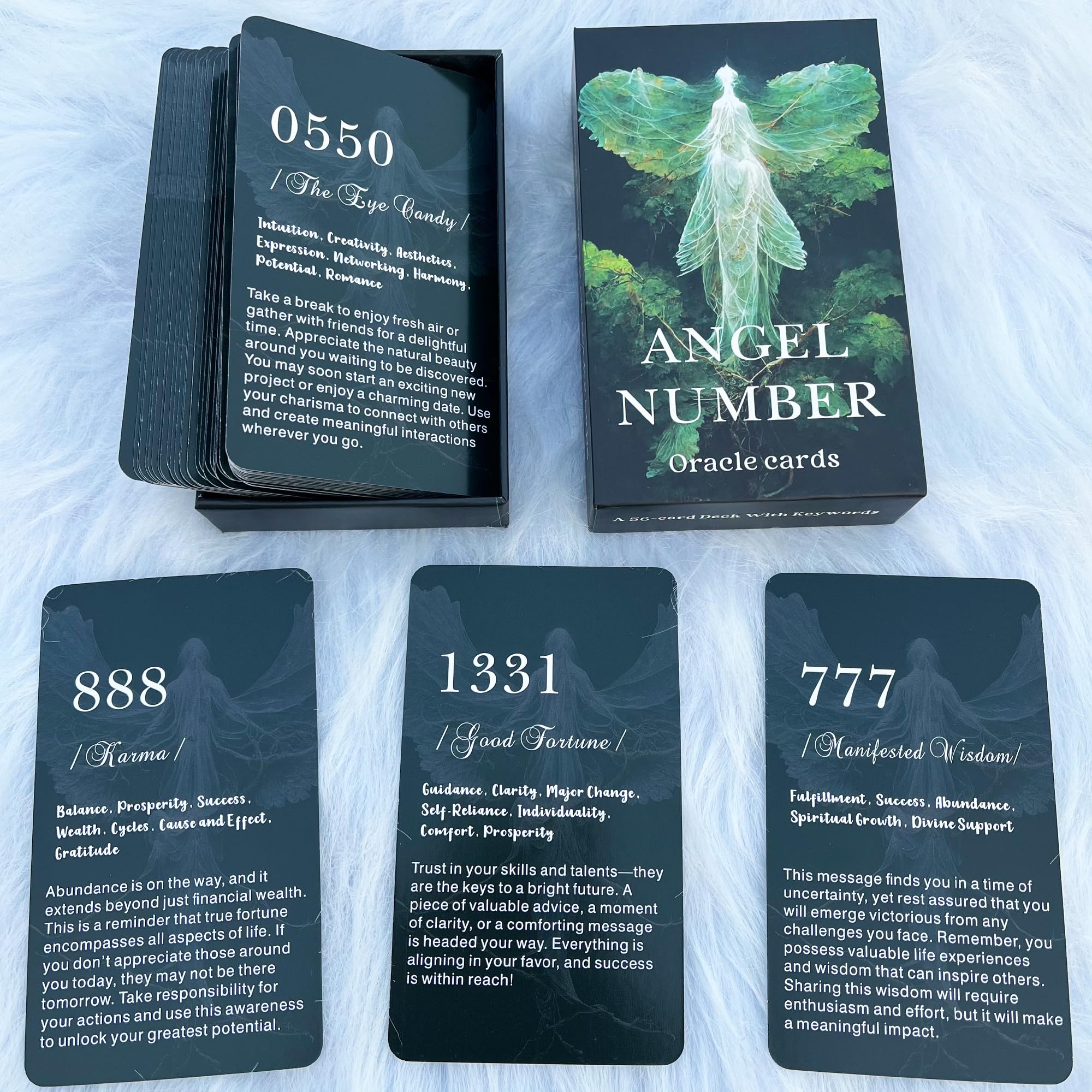GZXINKE Angel Numbers Oracle Cards, Oracle Cards for Beginners, Angel Number Affirmation Cards Deck, Tell You How to Live Your Life The Best Way