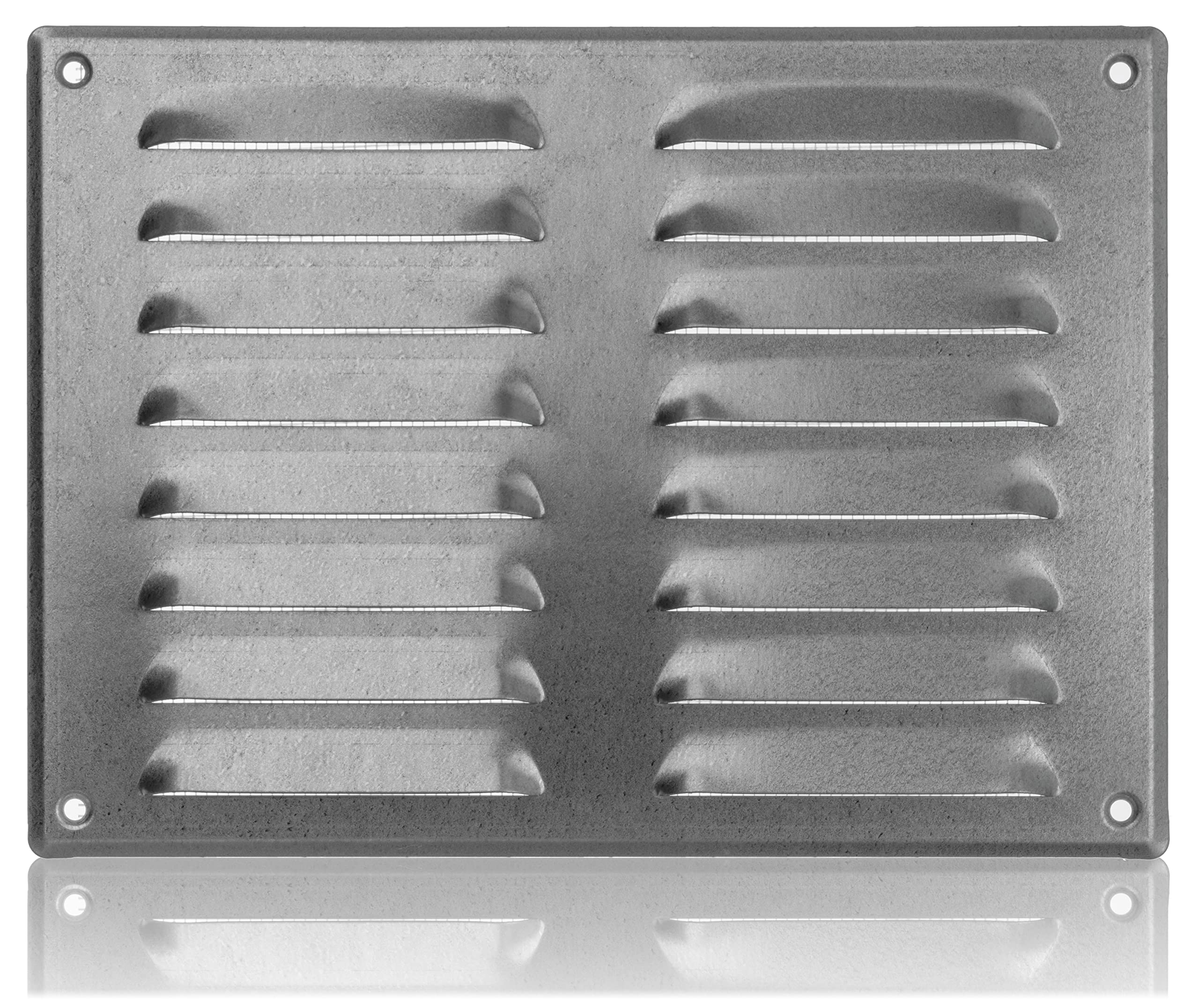 260x190mm / 10x7.5 inch Galvanised Steel Ventilation Grille with Flyscreen - Air Vent Cover