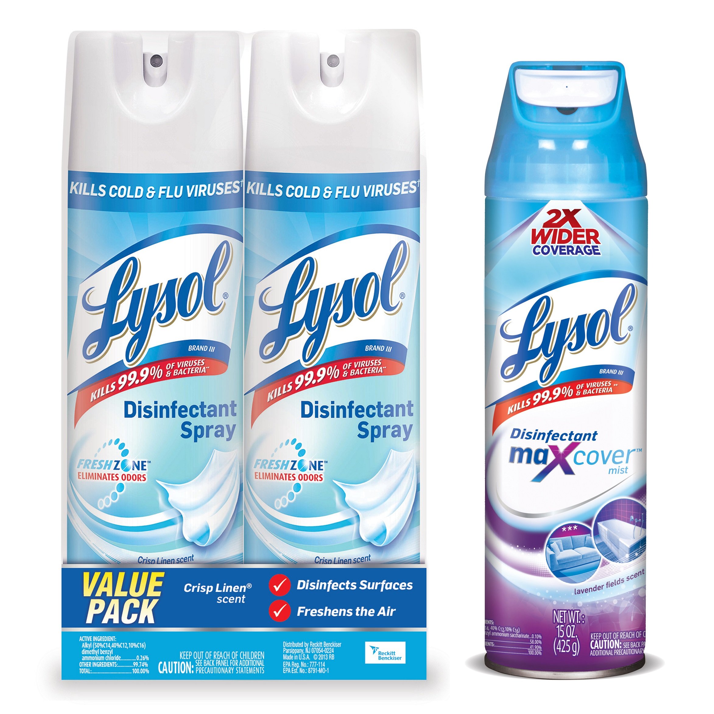 LysolLysol Disinfectant Spray + Lysol Max Cover Disinfectant Mist Bundle (Lavender Fields)