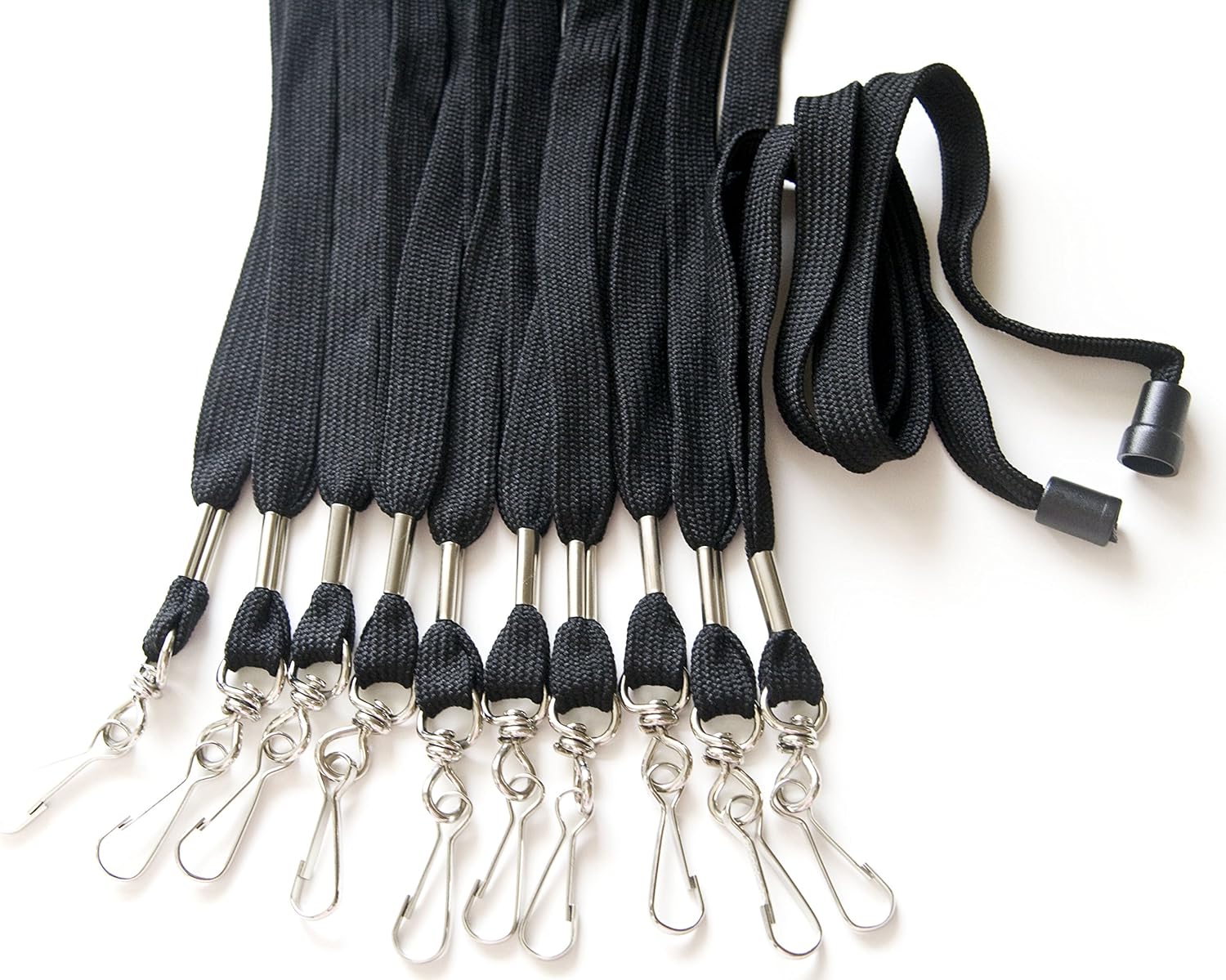 ONDEPOT 100PCS 1/2" Breakaway ID Neck Lanyards with Swivel J Hook for ID cards/Badges (Assorted Color)