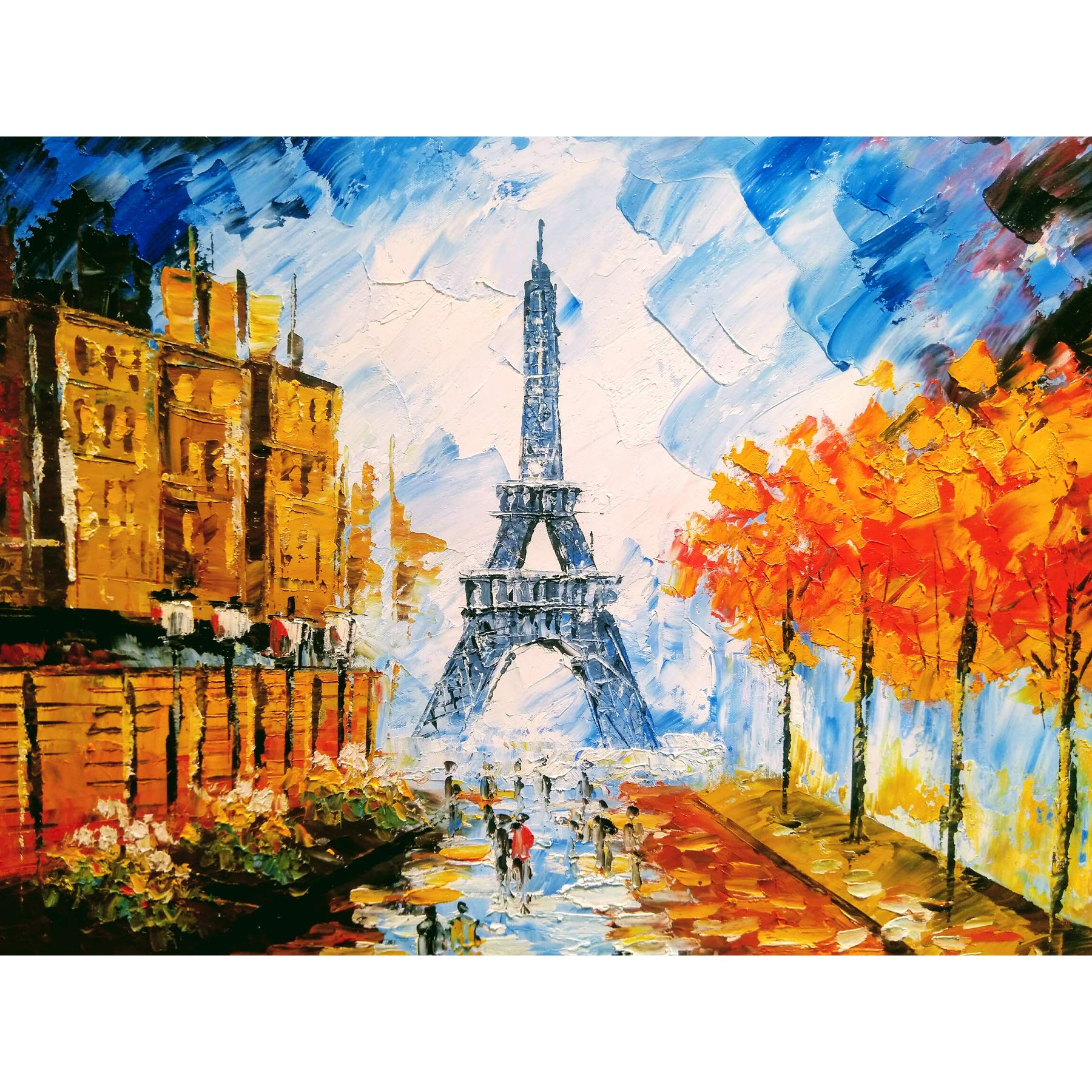 Eiffel Tower Paris Street Large Canvas Wall Art Print
