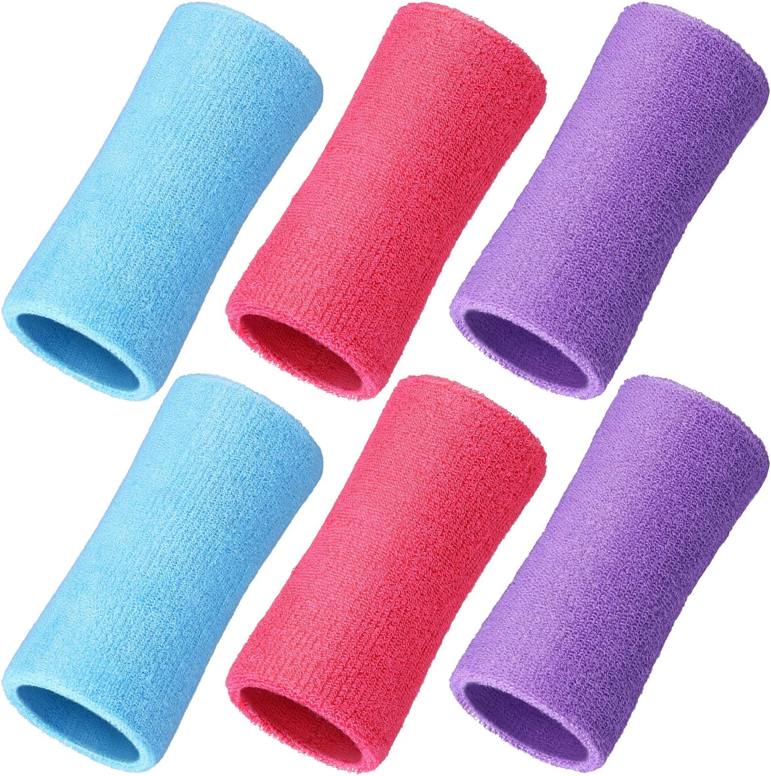 6 Inch Wrist Sweat Bands for Men Women Tennis Elastic Athletic Long Sweatband Wrist Absorbent for Basketball Tennis Running Outdoor Activity