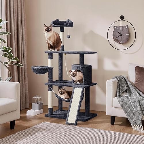 Miniatura 2 de Yaheetech - Árbol para gatos extragrande de 1575 cm con poste rascador cubierto de sisal pedestal y hamaca de felpa torre de actividades para gatos