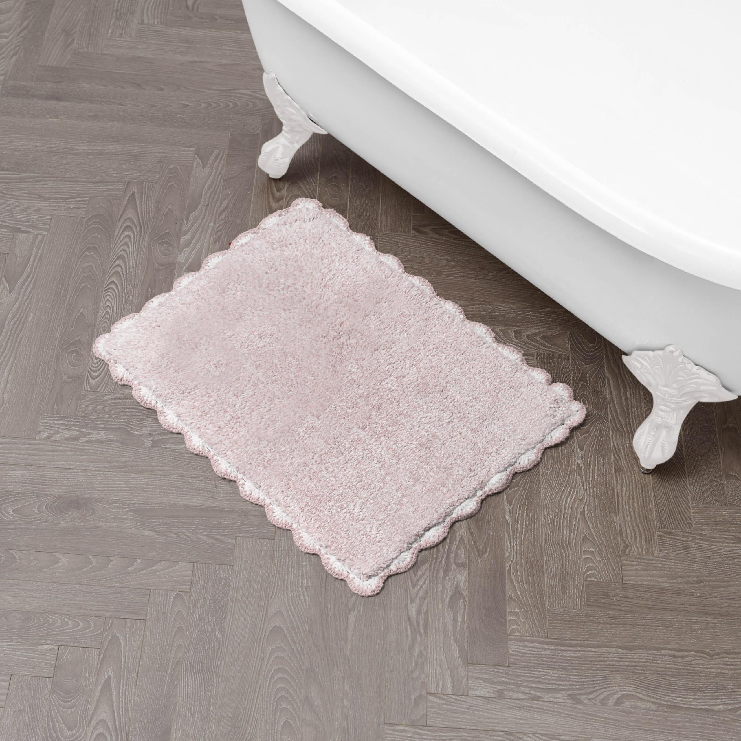 Tapis de bain antidérapant rose Laura Ashley pour sortie de douche