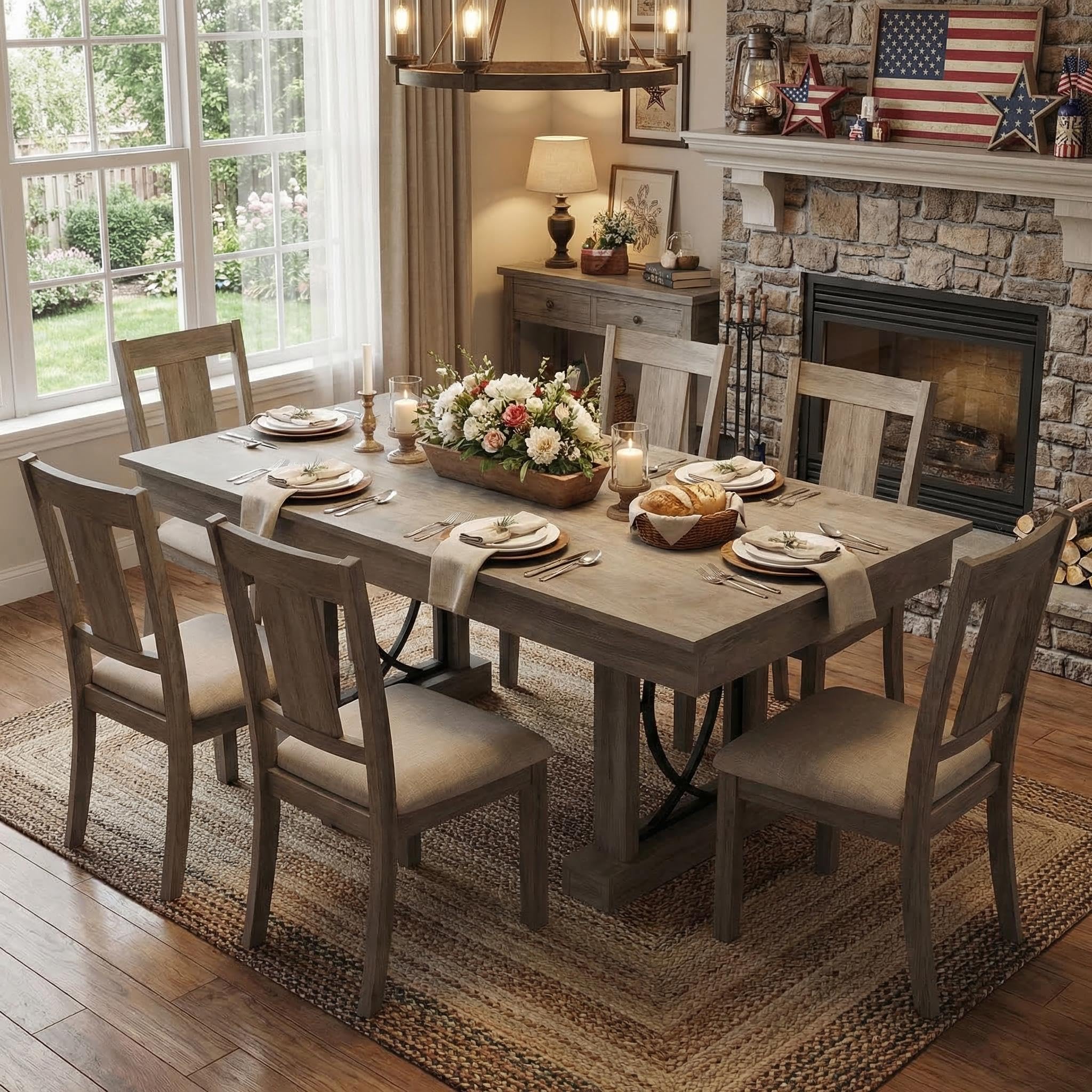 Farmhouse Dining Table for 6-8 People