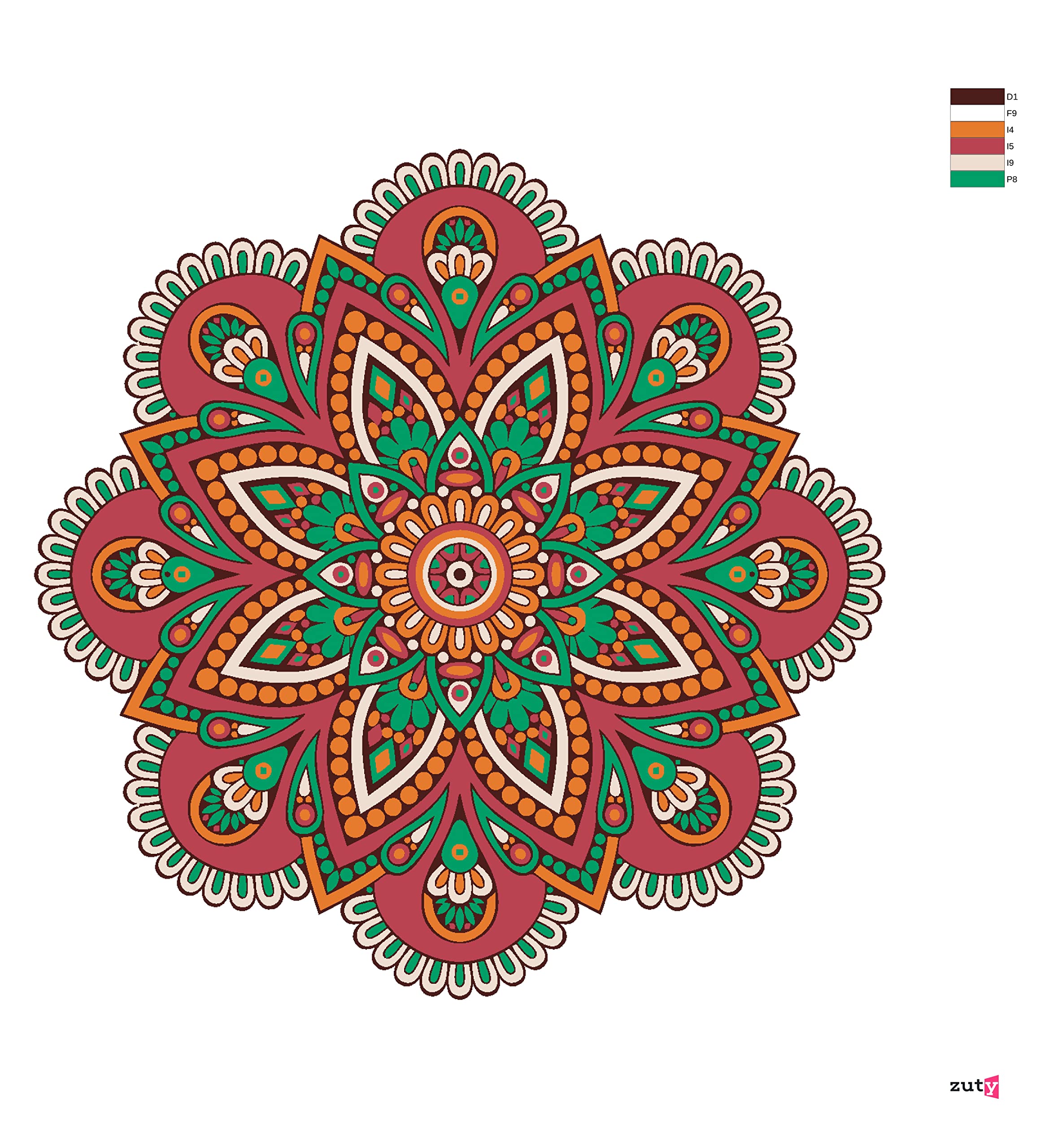 Malowanie według liczb - Mandala VI 80 x 100 cm z blejtramem (już napięty)