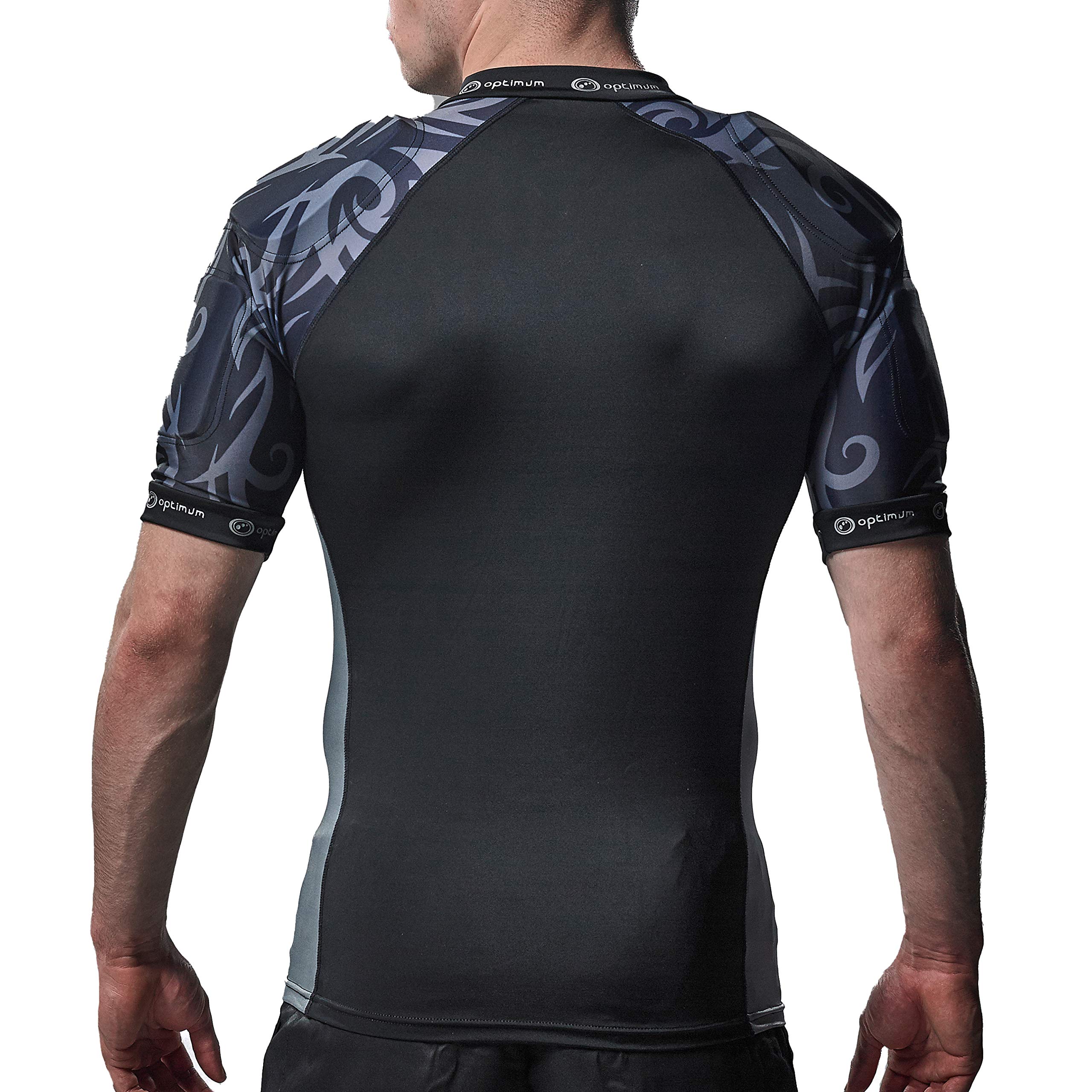 Optimum Men's Razor Protective Top Shoulder Pads, Black/Silver, Large - Image 4