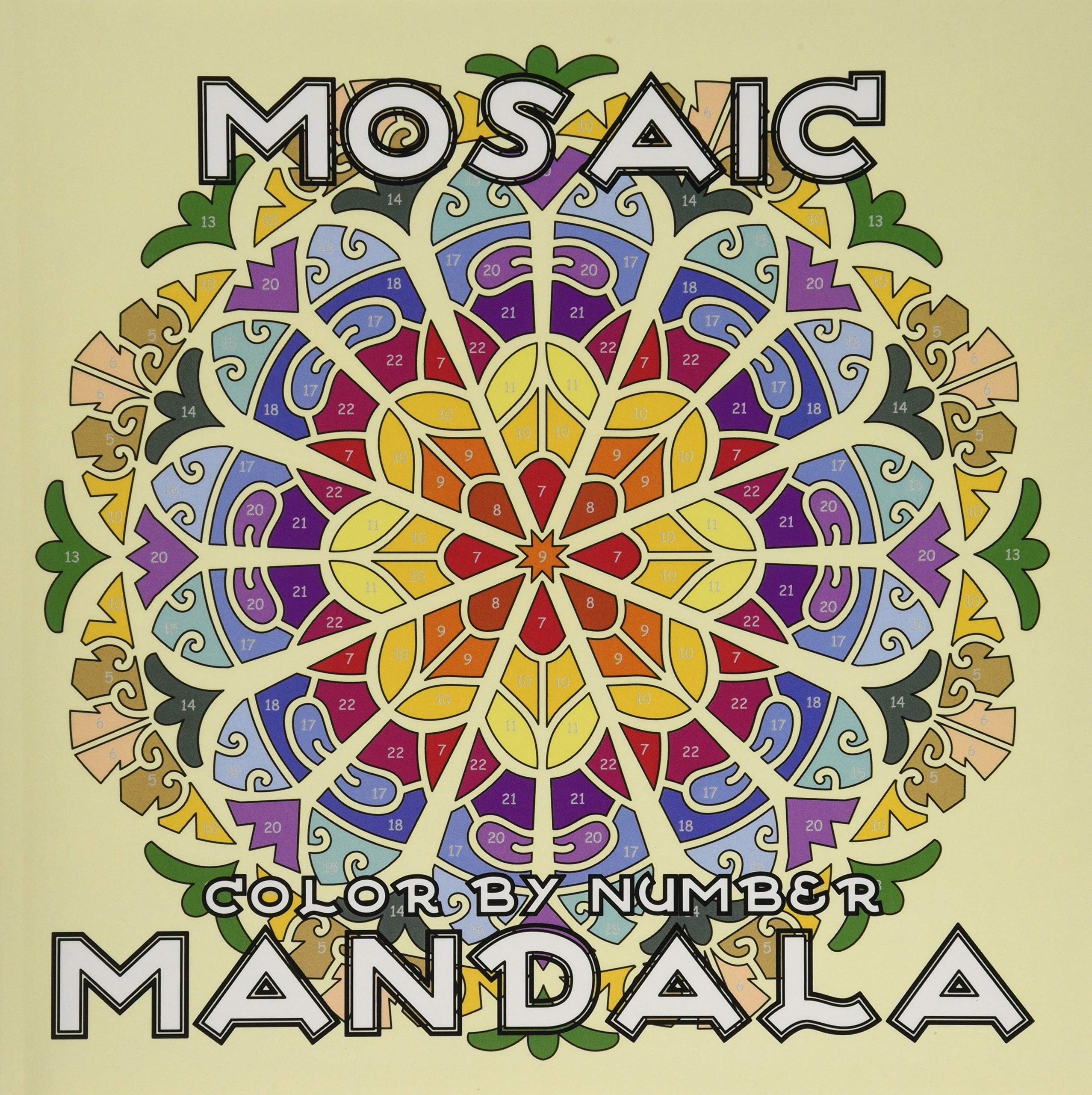 MOSAIC MANDALA Color by Number: Activity Mosaic Coloring Book for Adults Relaxation and Stress Relief