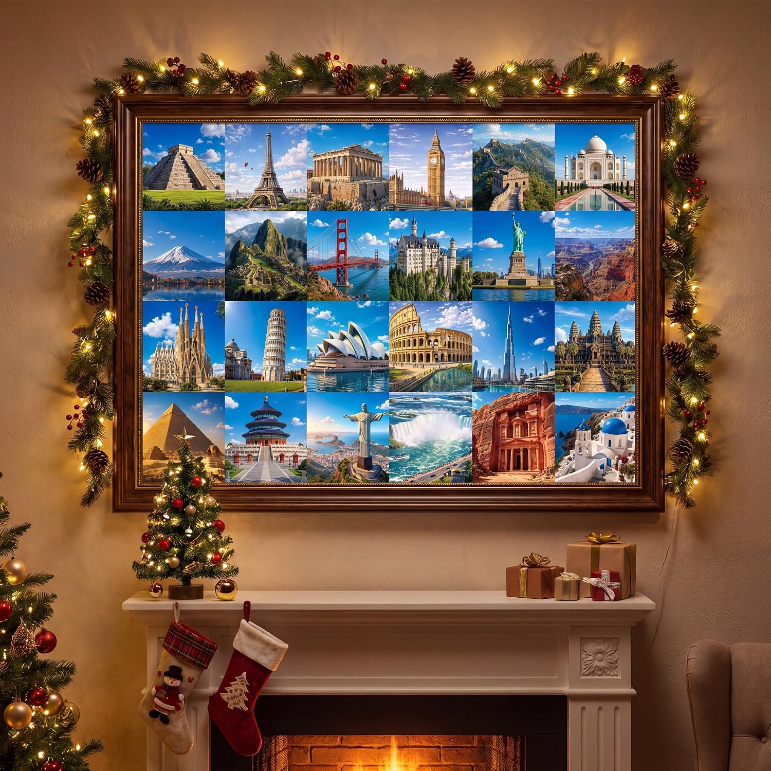 World Landmarks Advent Calendar 2026 Puzzle for Adults, 1008 Pieces | 24 Day Mini Pack Count-down Travel Landscape Puzzle - Christmas Gift for Adults 14+ Boys and Girls- 27.5 x 19.7 in