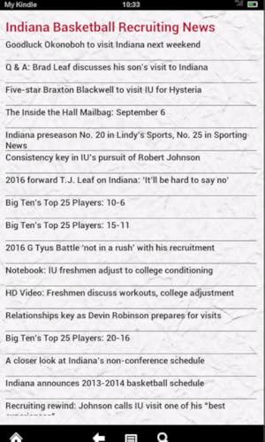 Indiana Basketball News(Kindle Tablet Edition)