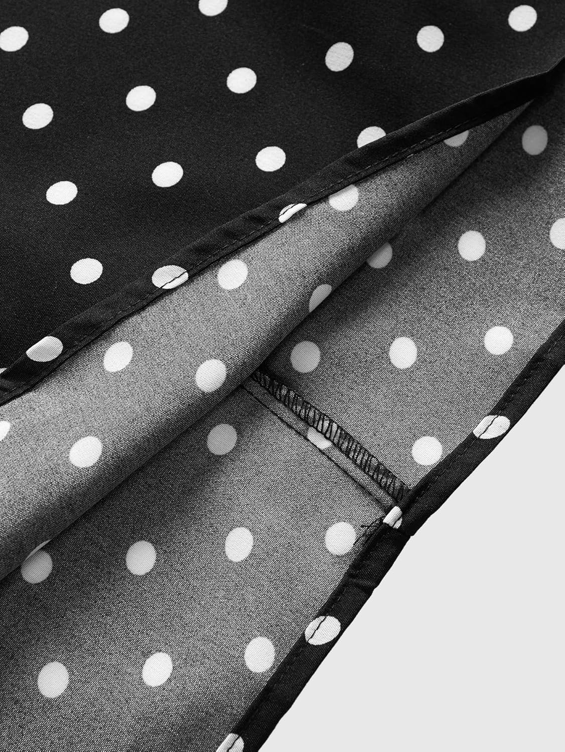 Women's Summer Polka Dots Maxi Dress Elegant Deep V Neck A Line Flowy Evening Party Dresses - Image 5