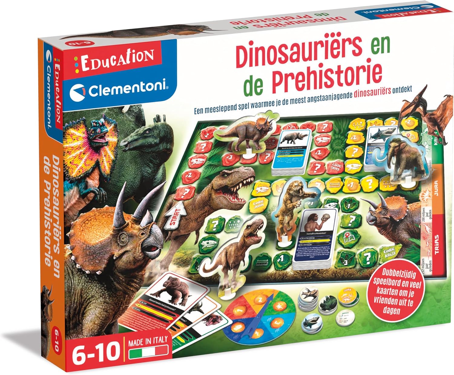 Clementoni Dinosaur Quiz Game for Children, Multicoloured, 56202