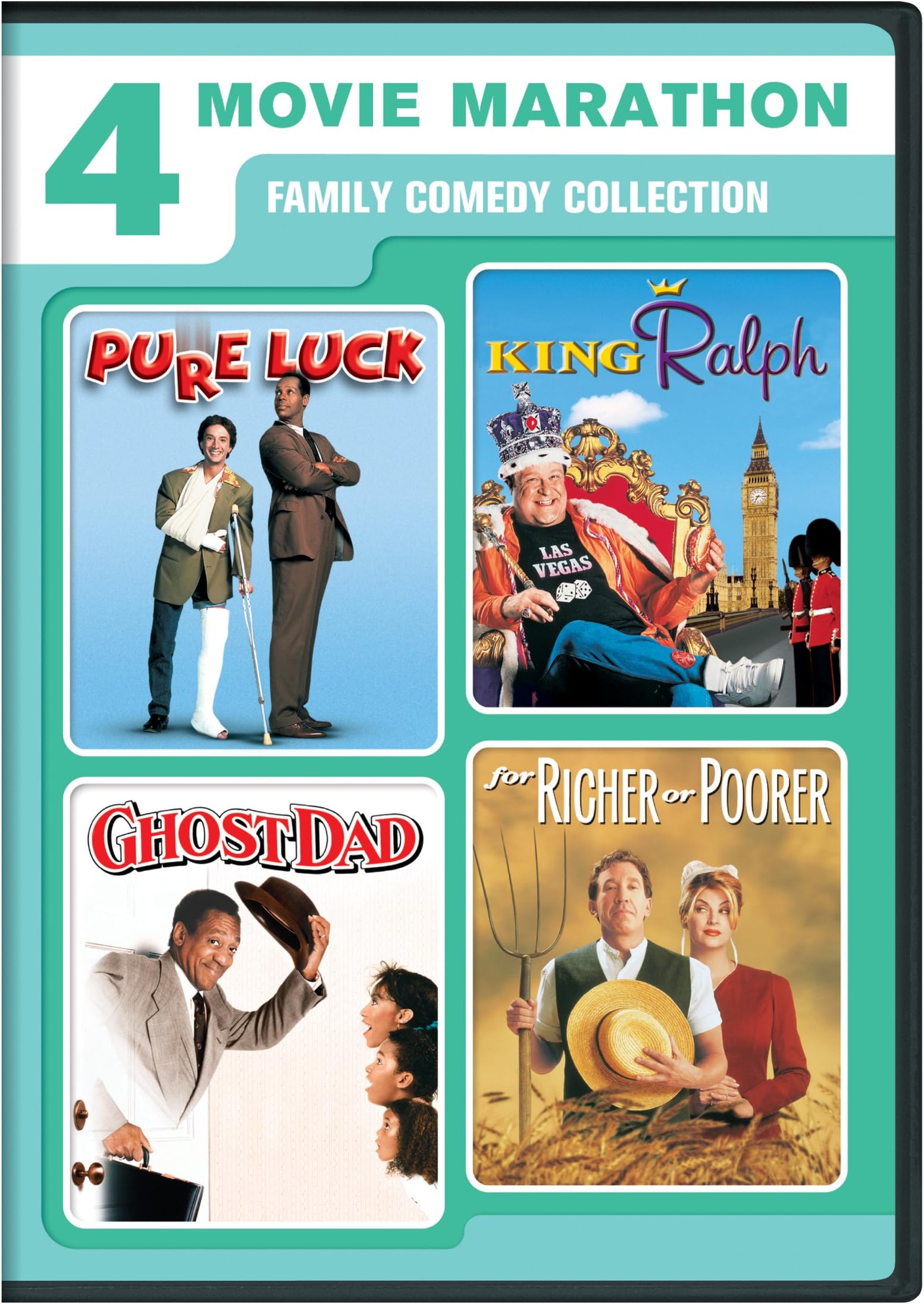 4-Movie Marathon: Family Comedy Collection (Pure Luck / King Ralph / Ghost Dad / For Richer or Poorer) [DVD]