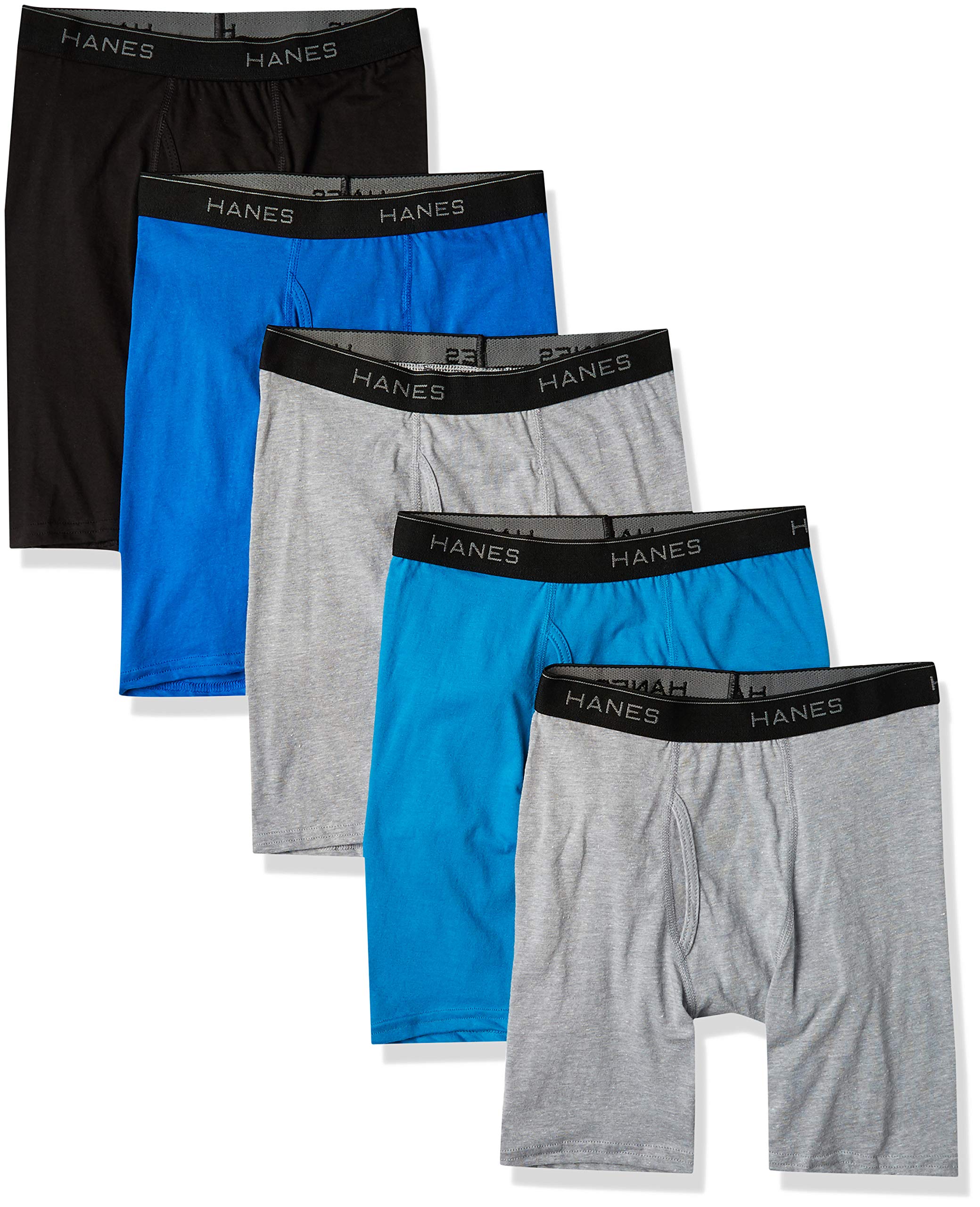 Hanes 5-Pack Longer Length Boxer Briefs Ropa Interior de Hombres Niños