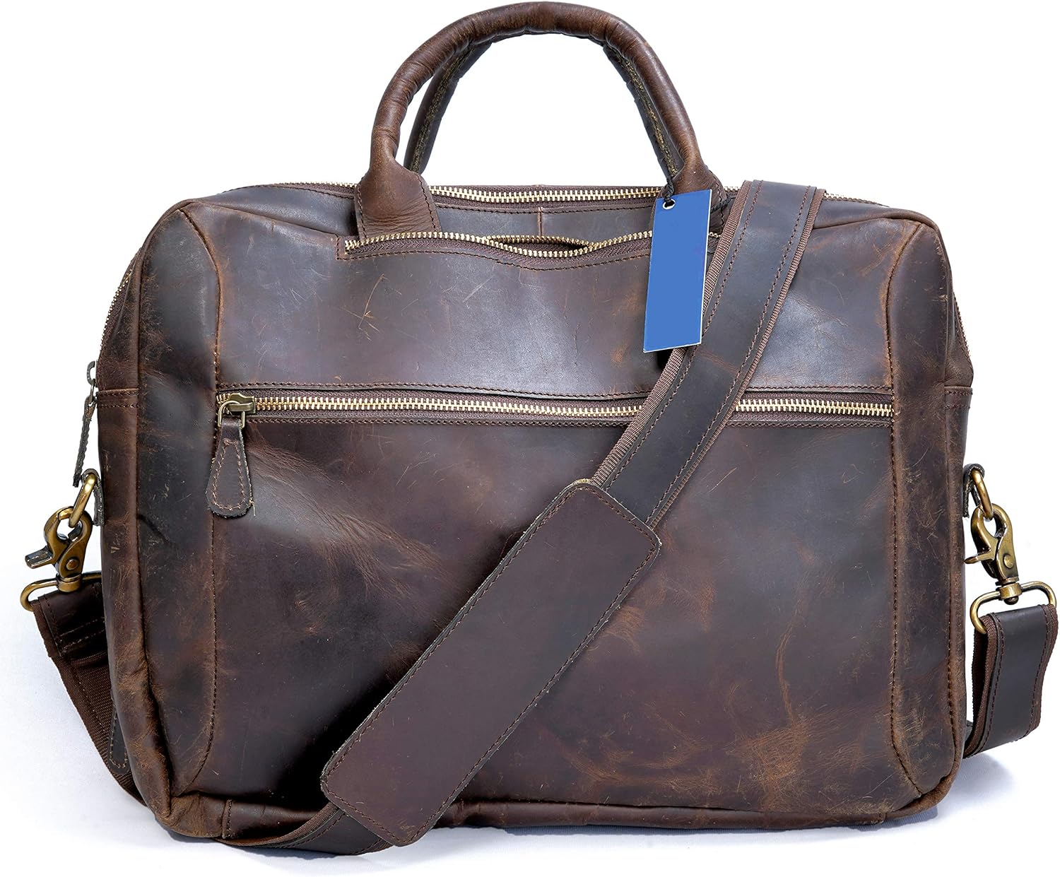 ANUENT Leather Briefcase Backpack Convertible Hybrid for Men & Women Laptop