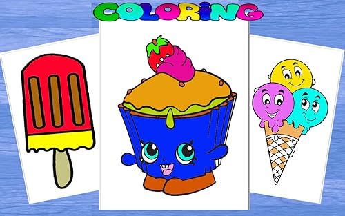 Ice cream cartoon coloring book