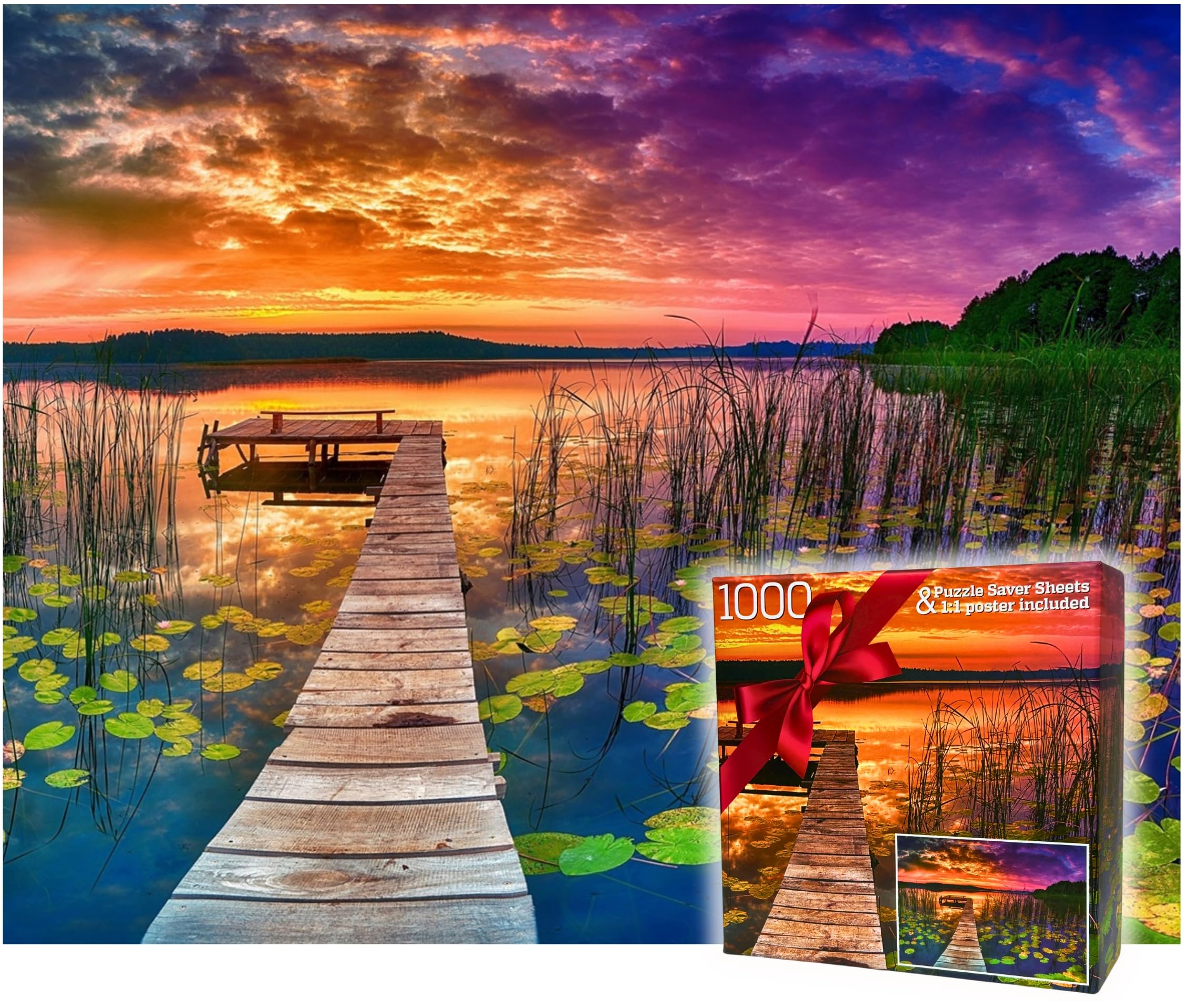 1000 Piece Jigsaw Puzzle for Adults and Families - 20x30 inch HD Quality Landscape Photo Puzzle I Sturdy 2mm Puzzle Pieces, Every Piece Unique I 8 Puzzle Saver Sheets & Full-Sized 1:1 Poster Included