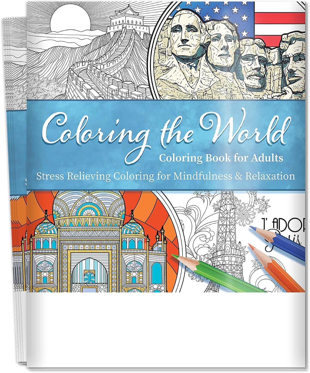 ZOCO Coloring the World – 10 Bulk Pack – Relaxation Gifts for Adults, Seniors, Teens & Kids – Great Coloring Books for Wellness Programs, Group Activities & Assisted Living