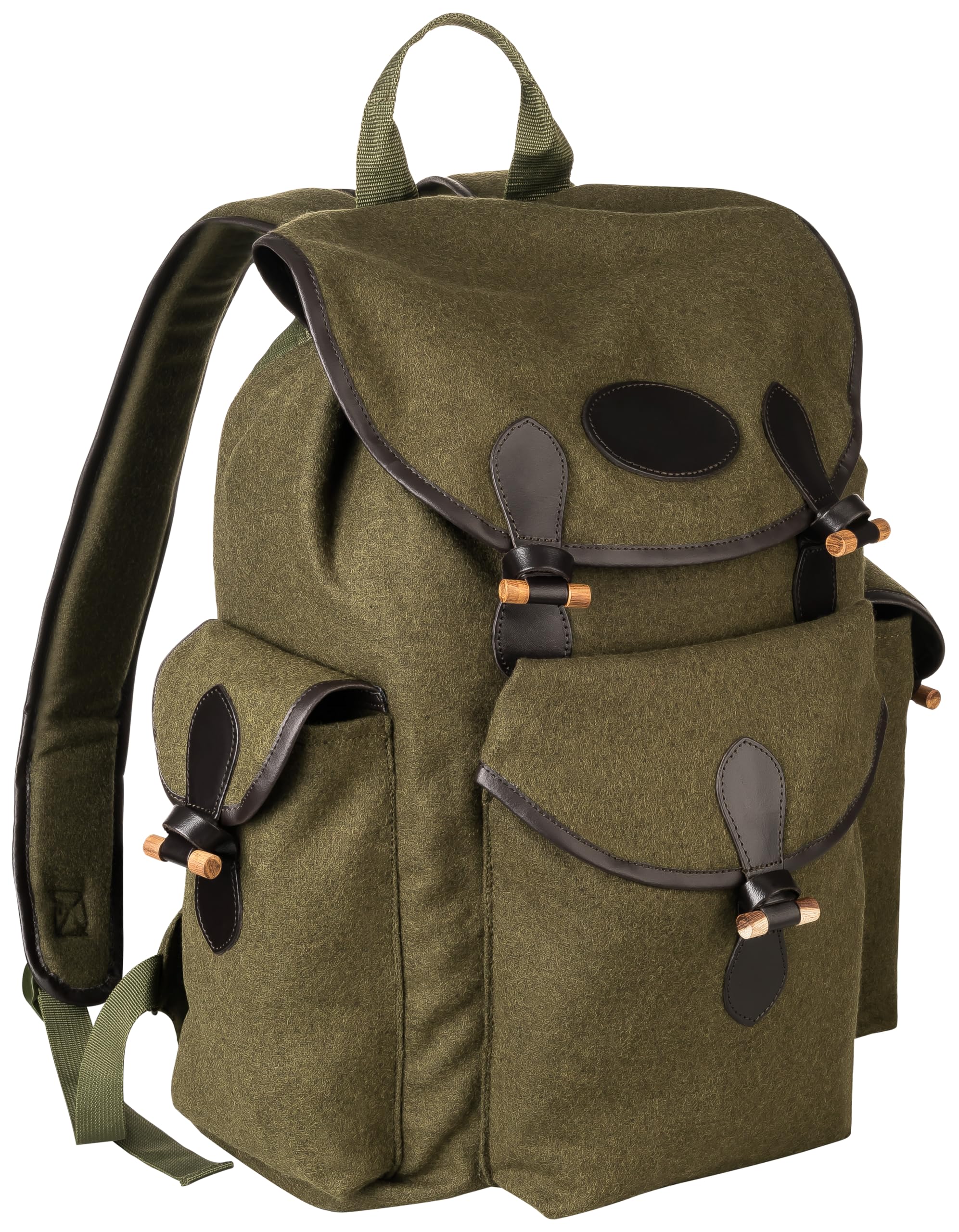 K & S Lodenrucksack Jagd mit Sitzkissen Jagdrucksack Rucksack Loden Wandern Trekking Outdoor mit Schweißeinlage Grün 30L
