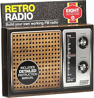 Eight Innovation ERR1493 Eight Retro Construction Kit-Build Your Own Working FM Radio