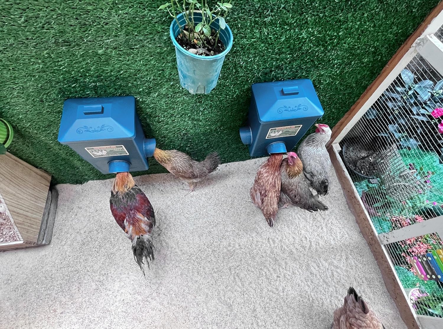 Chicken Feeder, Hanging Automatic Chick Feeders, Chicken Coop Accessories(52 Pounds / 2 Pcs)