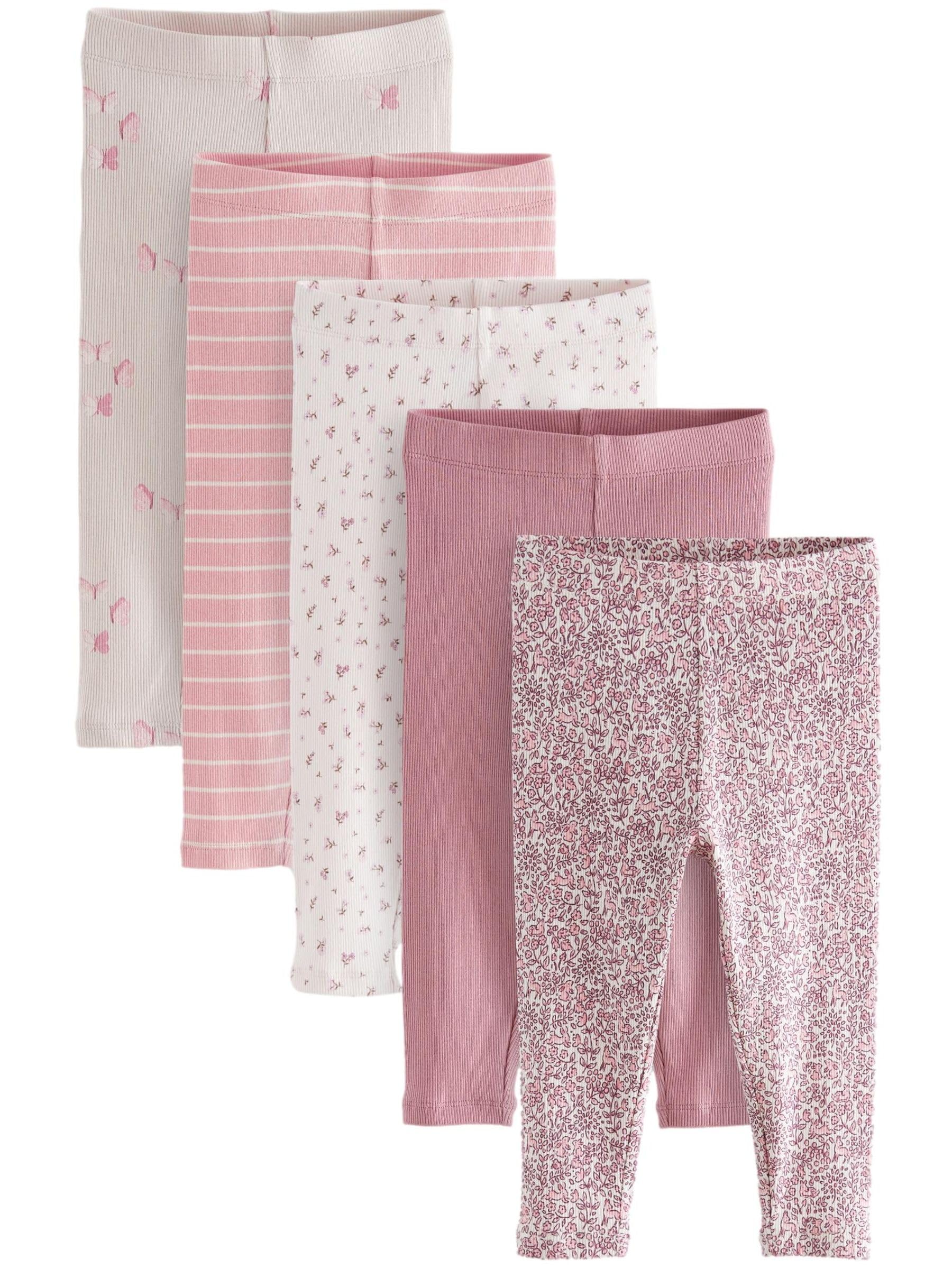 NEXT Niñas Pack de 5 Leggings Acanalados