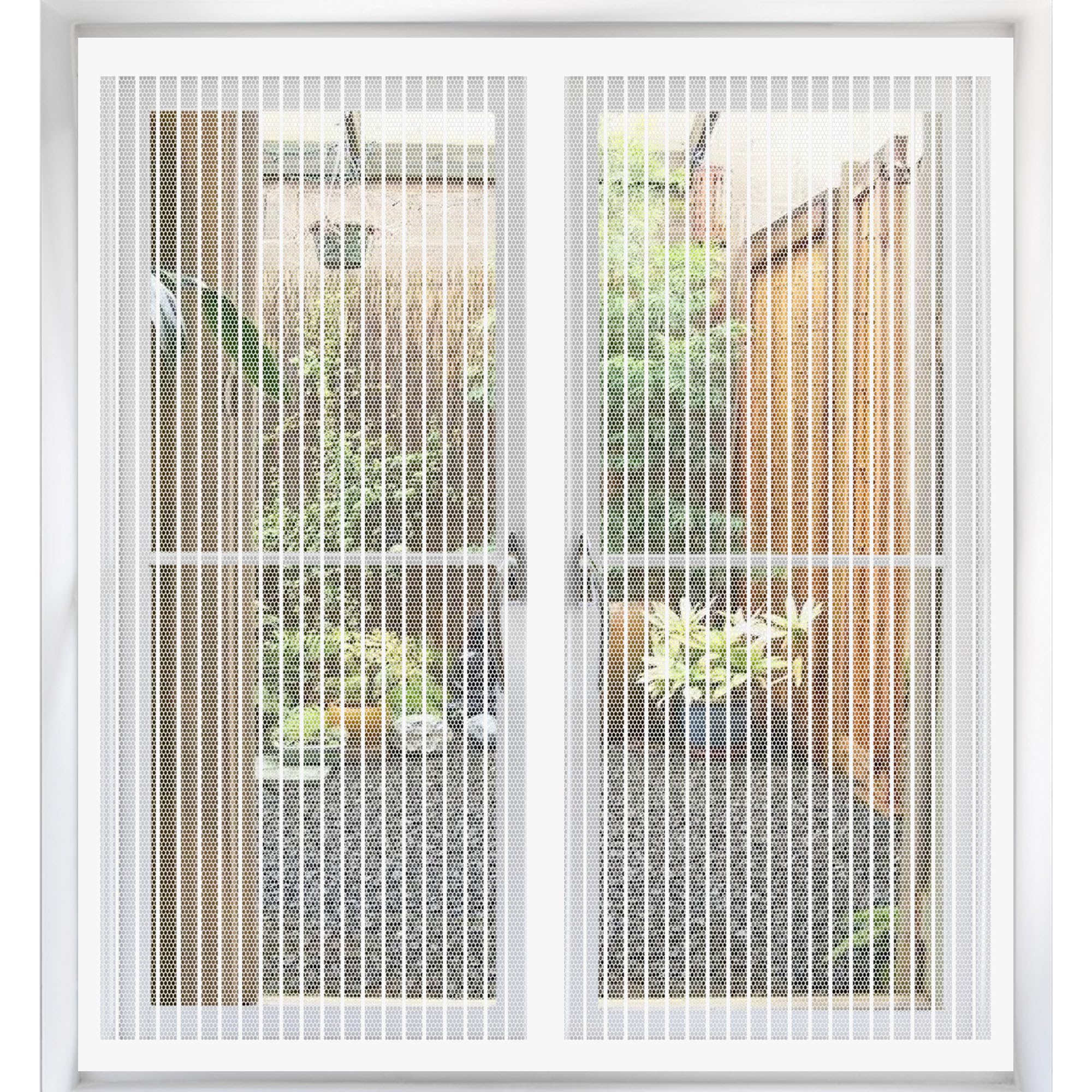 Fly Screens for Window 90 x 85 cm Fly Screens for Windows Without Drilling Self-Adhesive Tape for All Doors and Windows, White