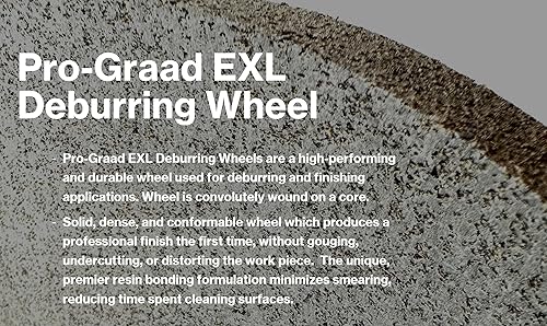 Miniatura 133 de EXL 09549 - Rueda de desbarbado, 6 x 1 pulgada x 1 pulgada fina, carburo de silicio, rueda de desbarbado, acabado y pulido de metal, convoluto, 09549