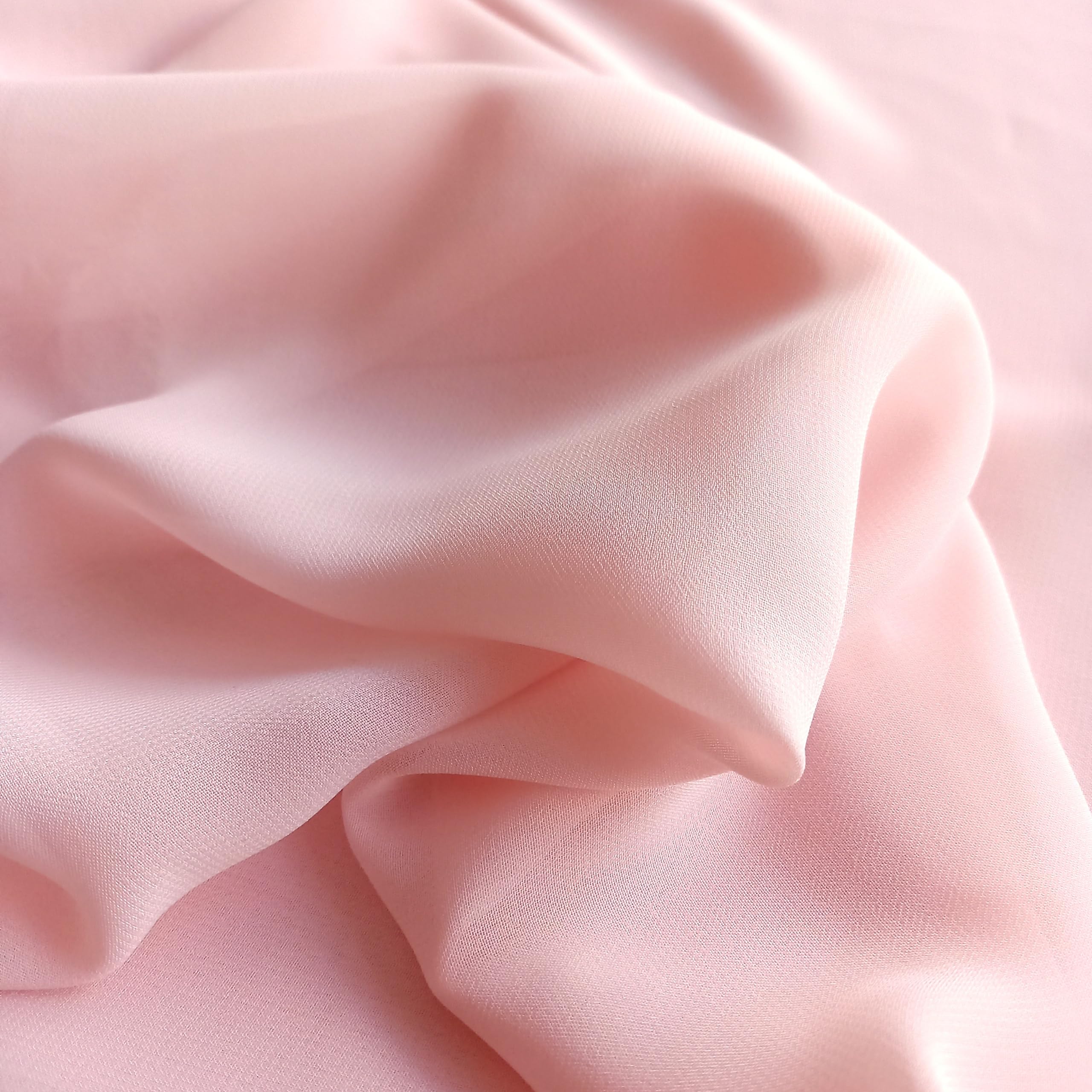 On Trend Fabrics Pink Pastel Peach Chiffon Fabric - Woven Sheer Material - 150Cm Wide - Sold By The Metre