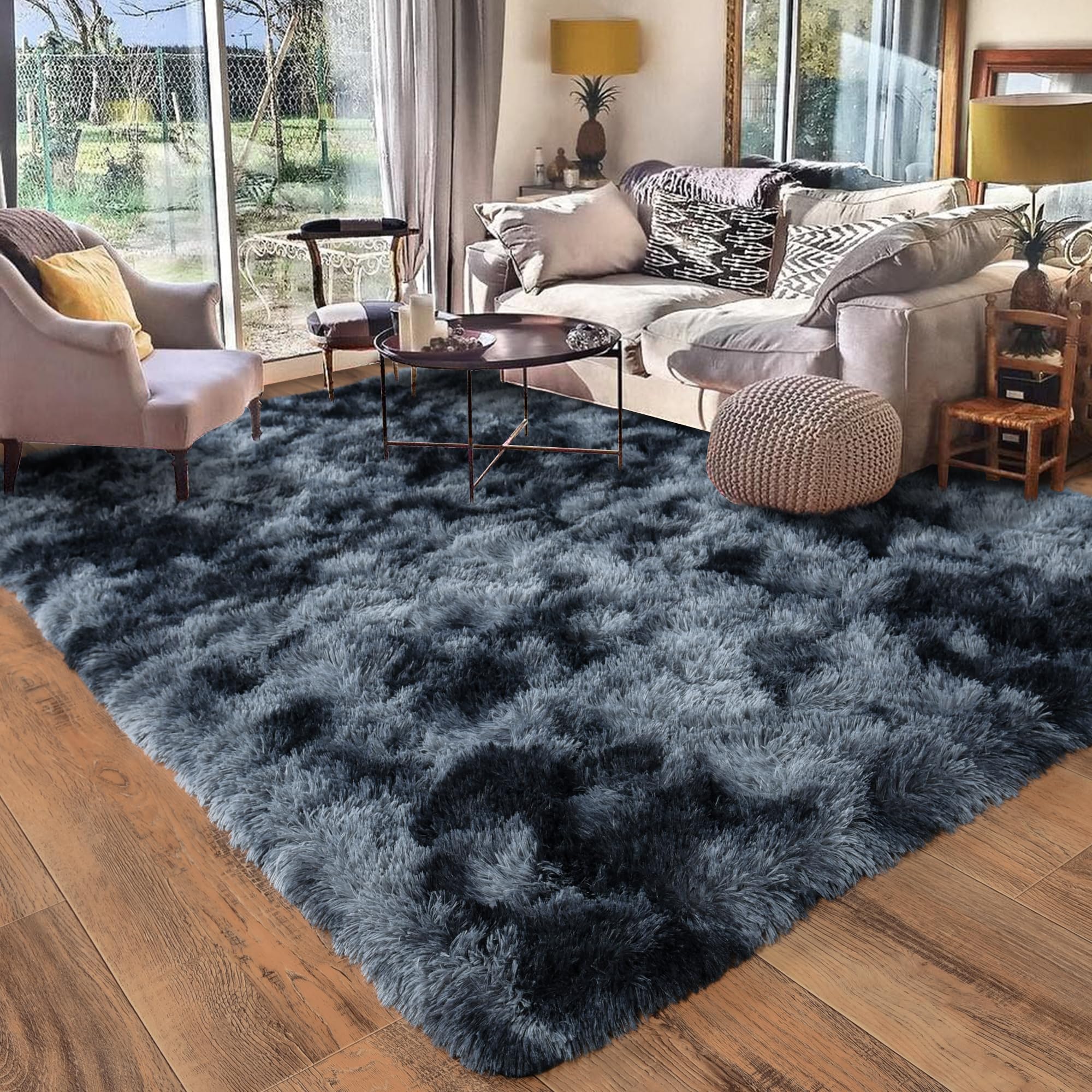 Quntue Rugs for Living Room 8x10, Soft Shaggy Modern Shag Area Rug for Bedroom, Upgrade Non-Slip Plush Fluffy Carpet for Kids Boys Girls Room Home