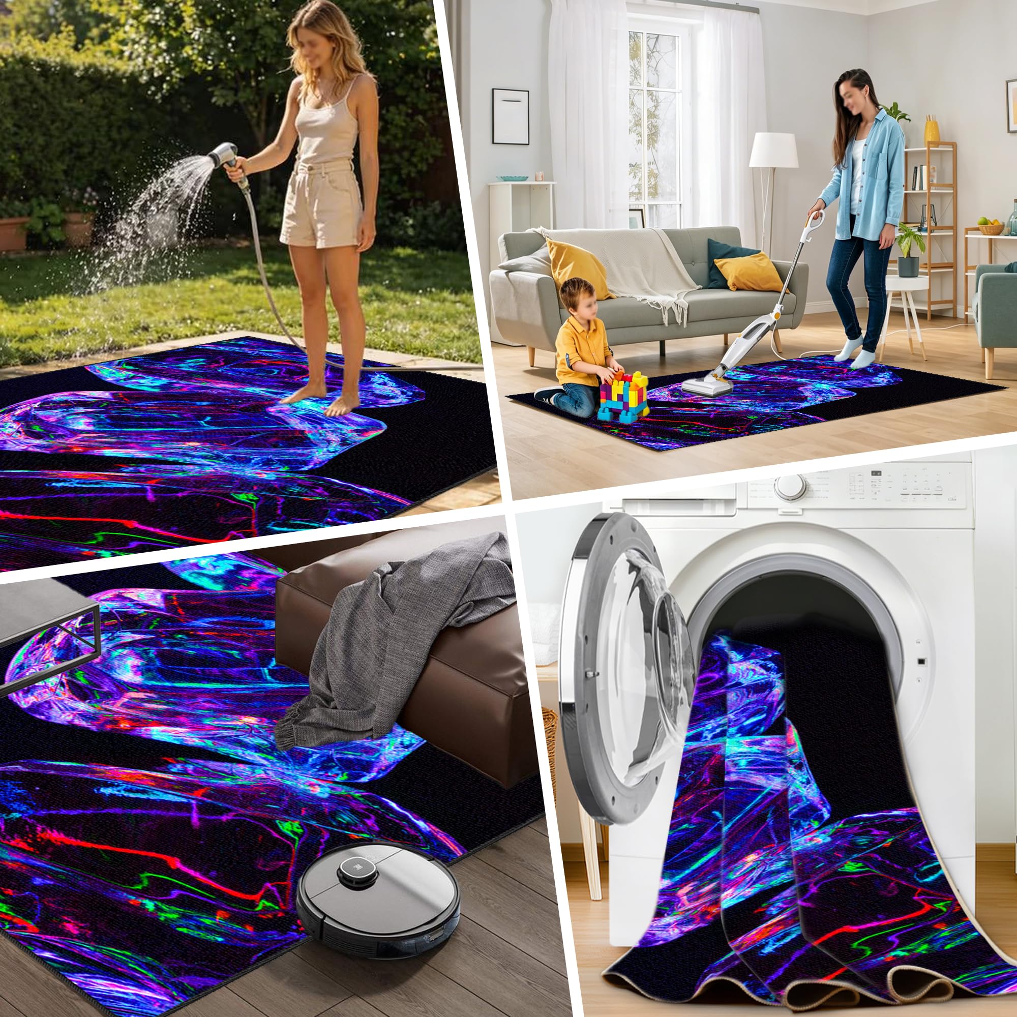 Zmywalny dywanik do pokoju zabaw, 80 x 130 cm / 31,50 x 51,18 cala Mata podłogowa na krzesło komputerowe do gier, mata sportowa, mata podłogowa dla graczy 3D do sypialni na krzesło biurowe