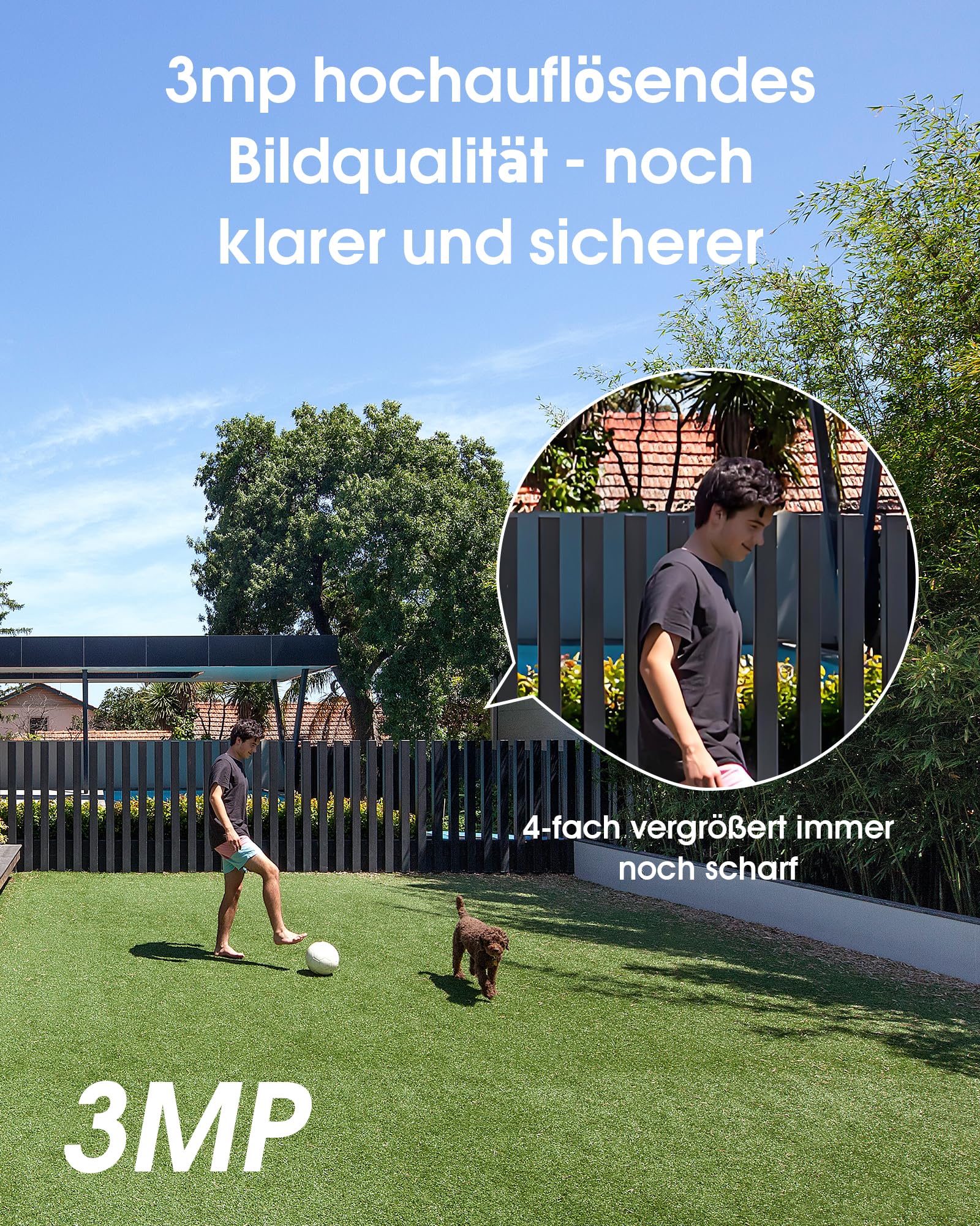 ANRAN 2K Überwachungskamera Aussen WLAN,24/7 Aufzeichnung,360° PTZ | Kamera Outdoor mit Automatischer Verfolgung,2,4 & 5 GHz,20m Farbnachtsicht mit Flutlicht,2-Wege-Audio,Alexa,IP66,2pcs